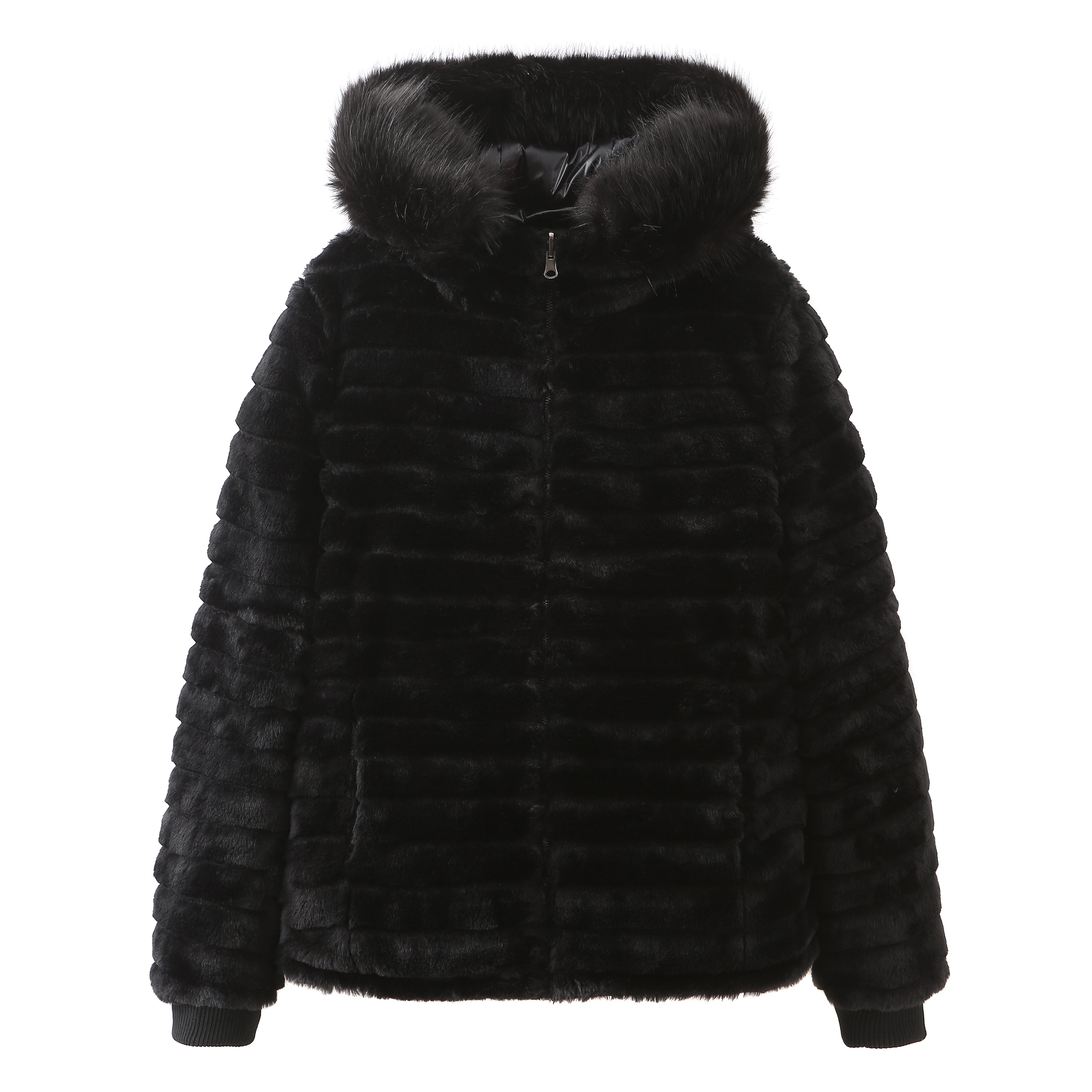 Women Faux Fur jacket double wear