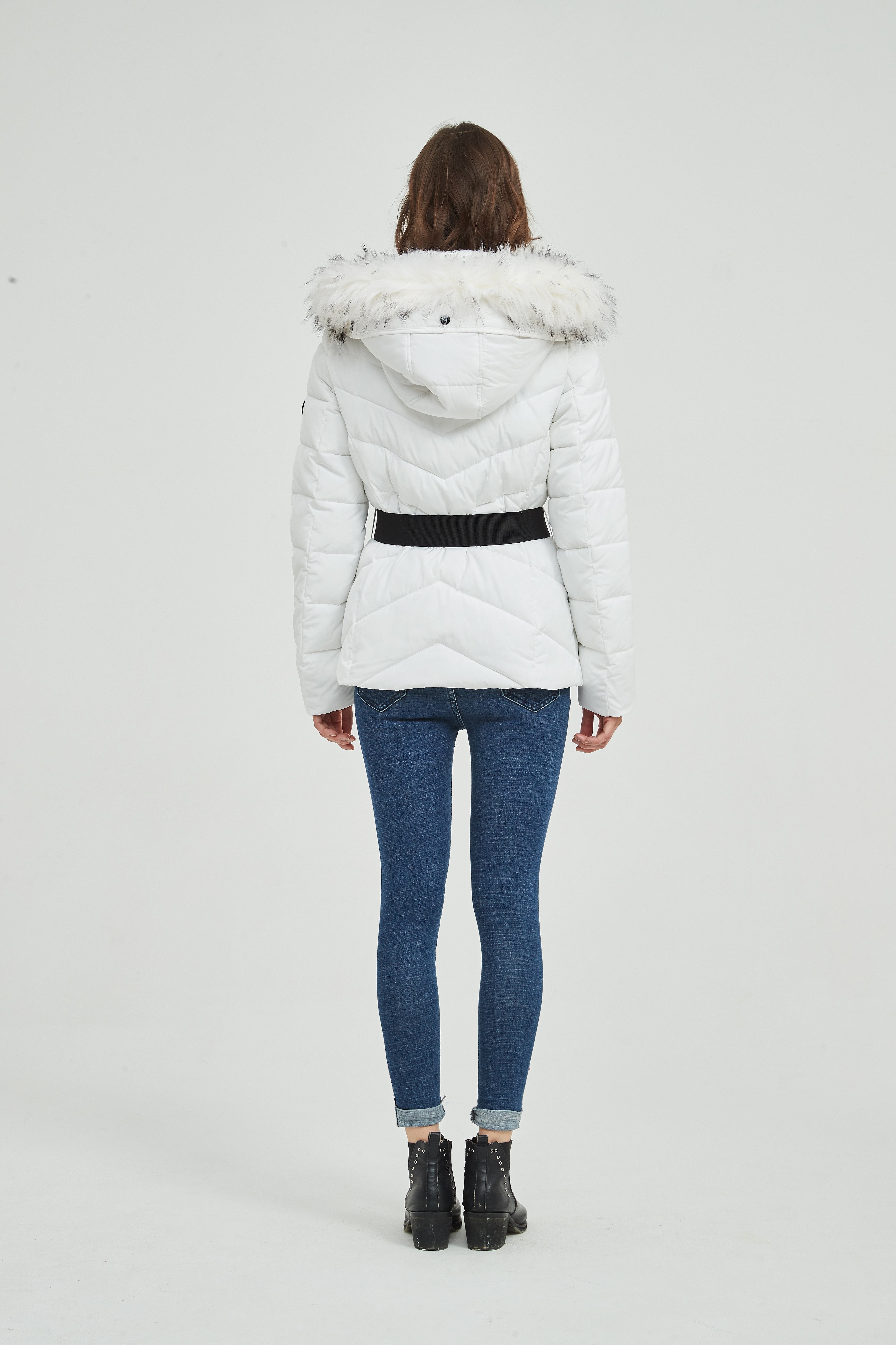 Ladies' Padded Jacket with Detachable Hood