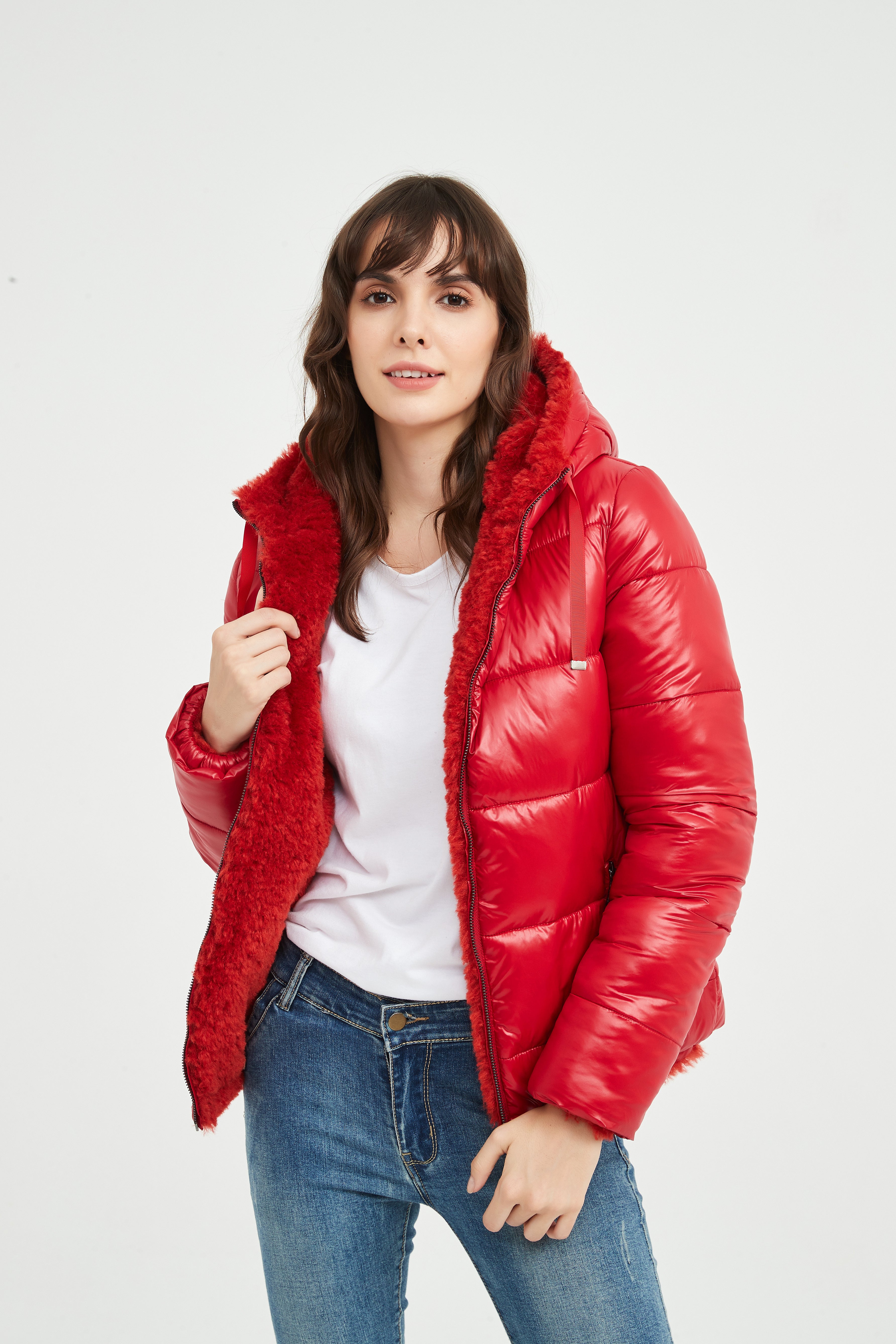 Women Faux Fur jacket double wear