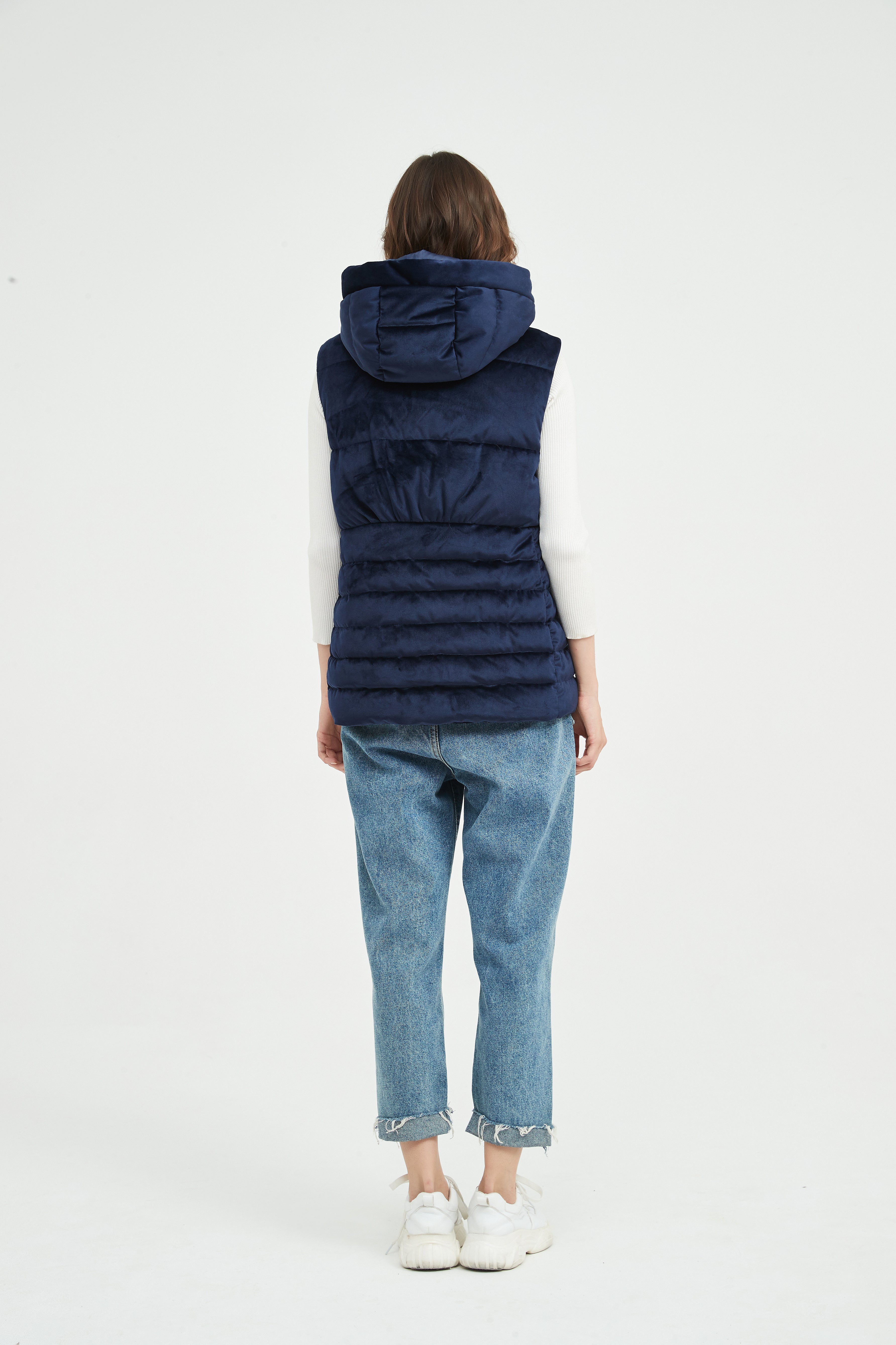 Ladies' Casual Padded Vest with Hood