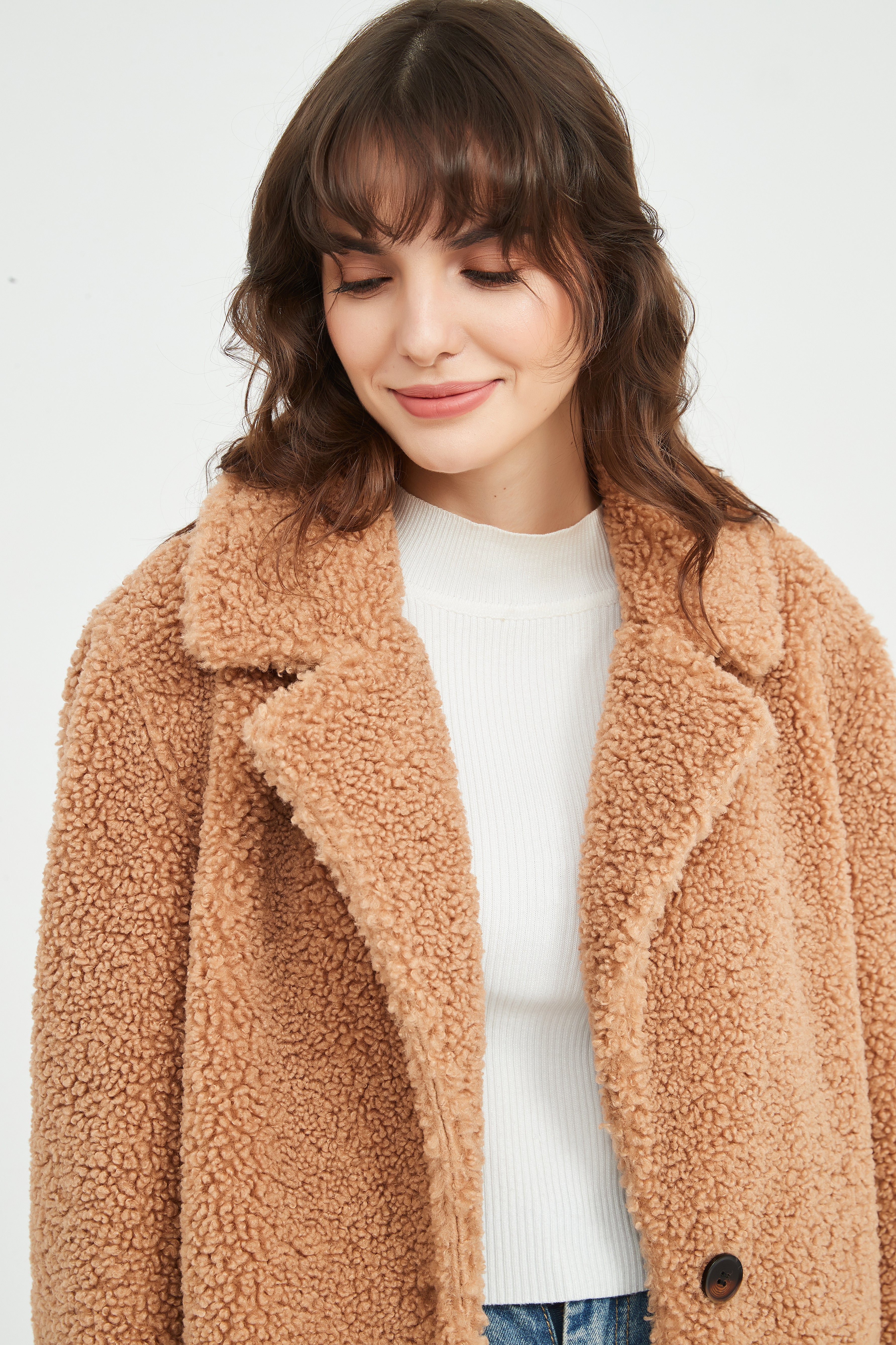 Ladies' Single Breasted Faux Fur Coat