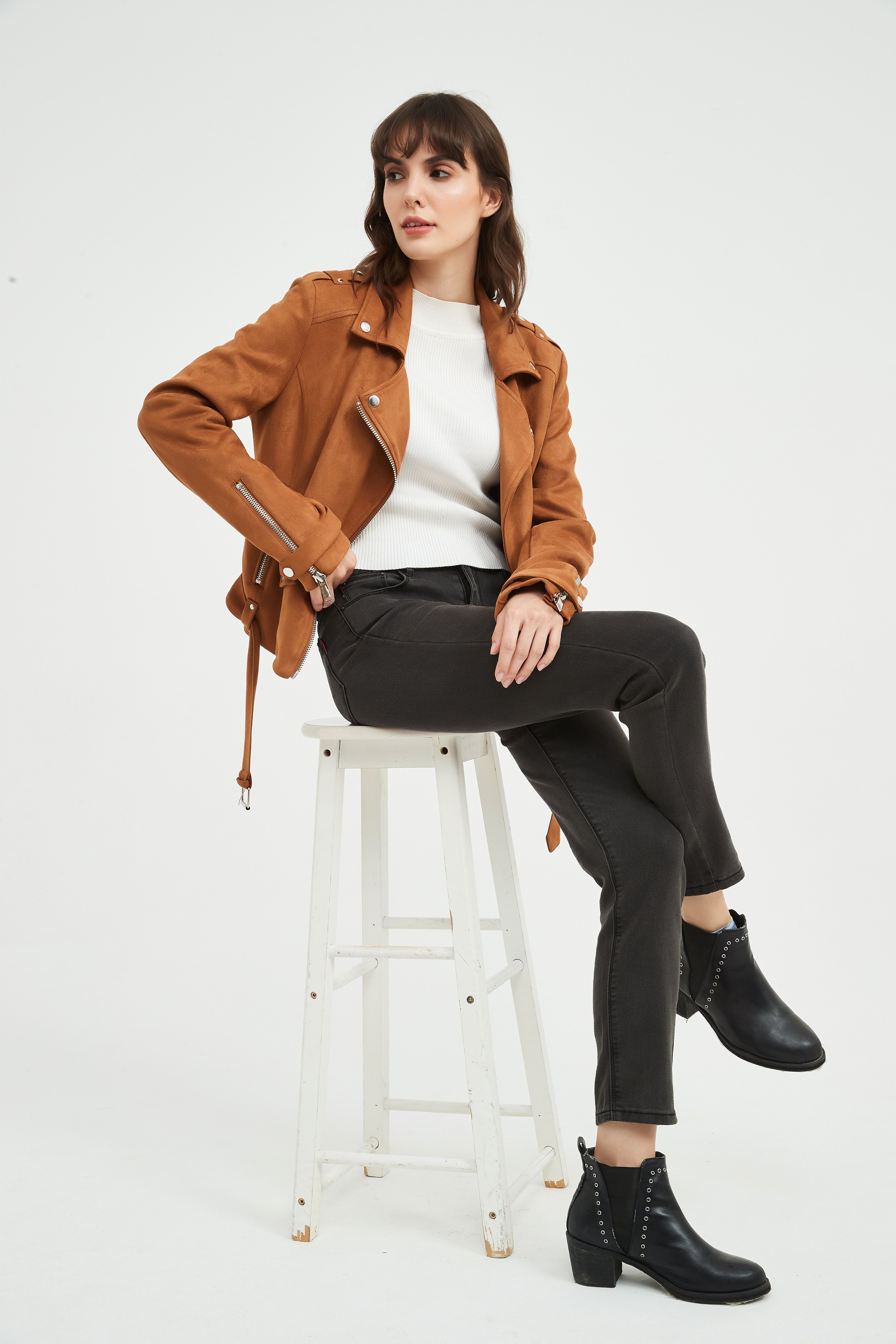 Ladies' Knitted Suede Jacket