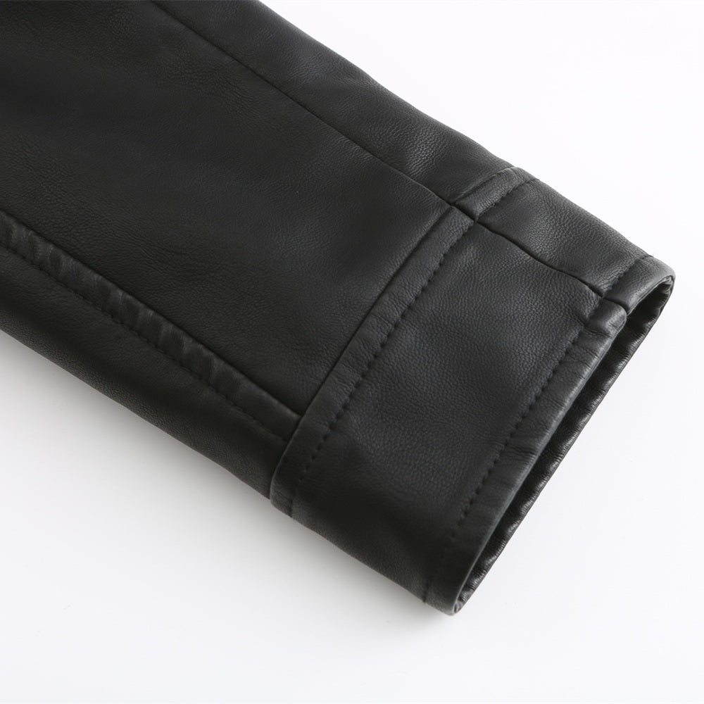 Women PU faux fur collar jacket