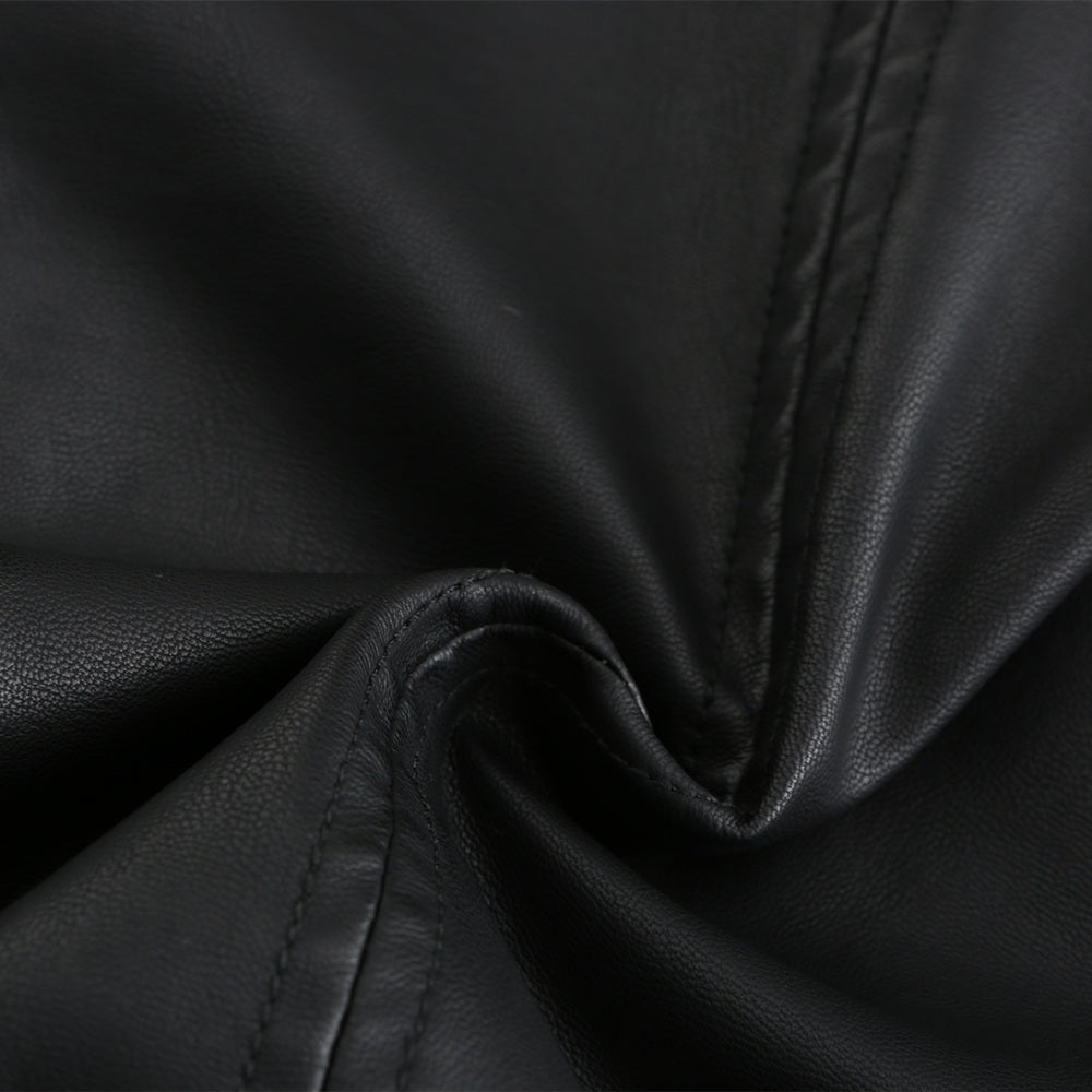 Women PU faux fur collar jacket