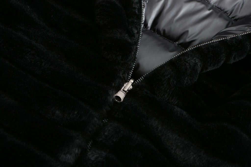 Women Faux Fur jacket double wear