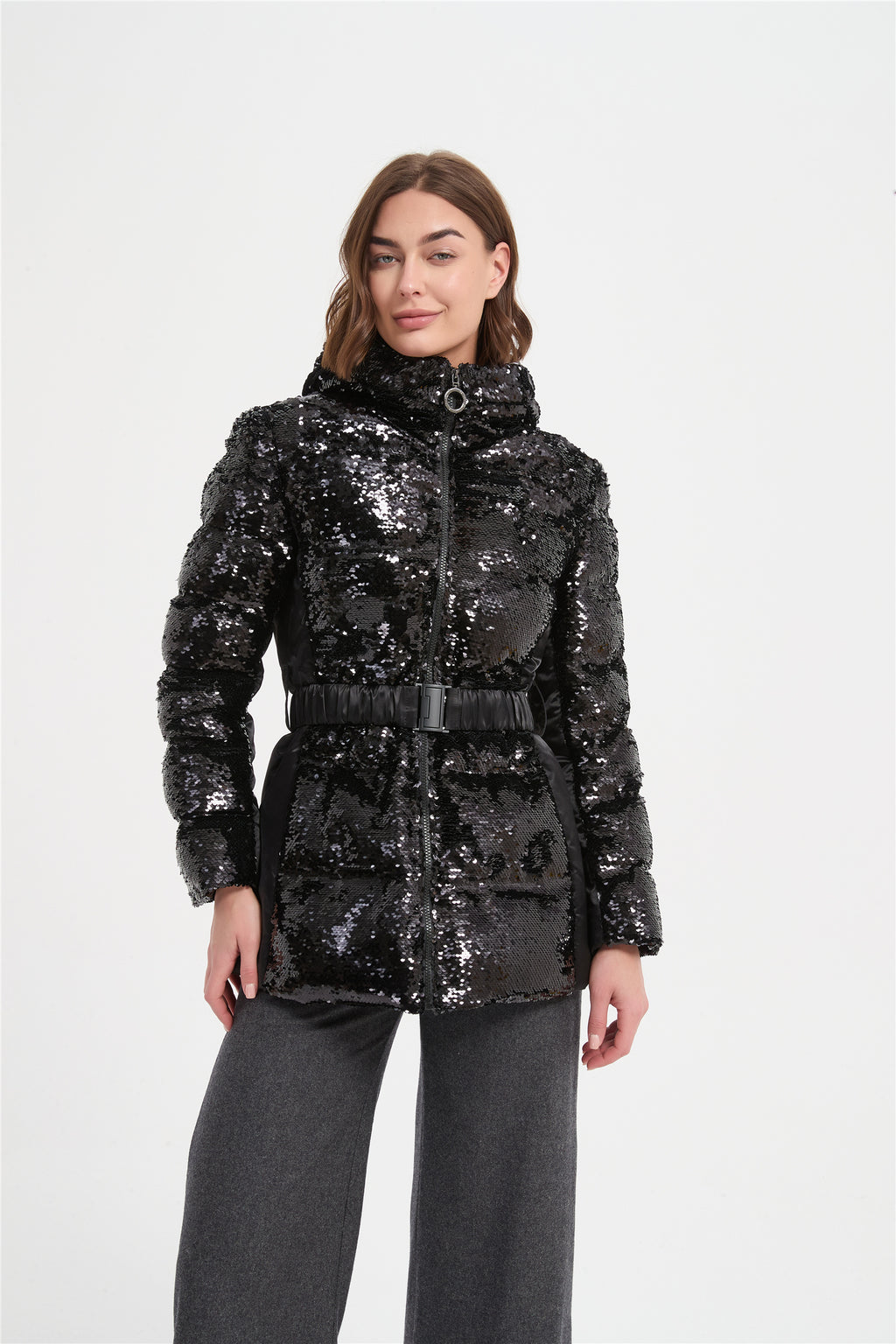 women sequin  padded coat