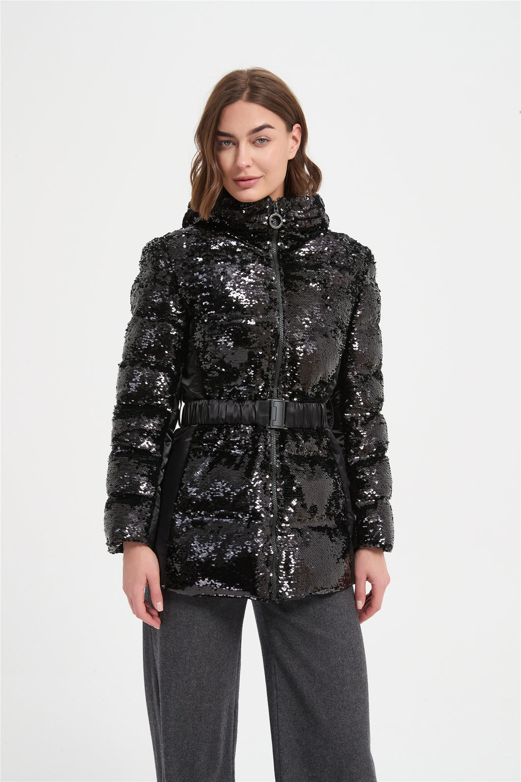 women sequin  padded coat