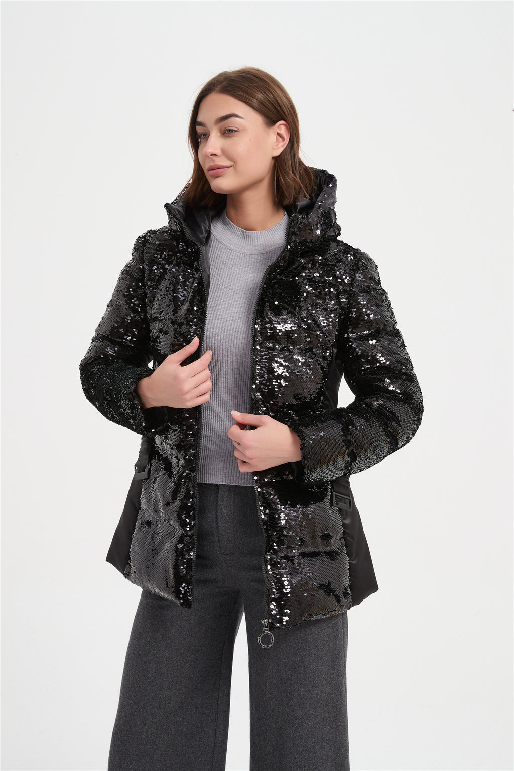 women sequin  padded coat