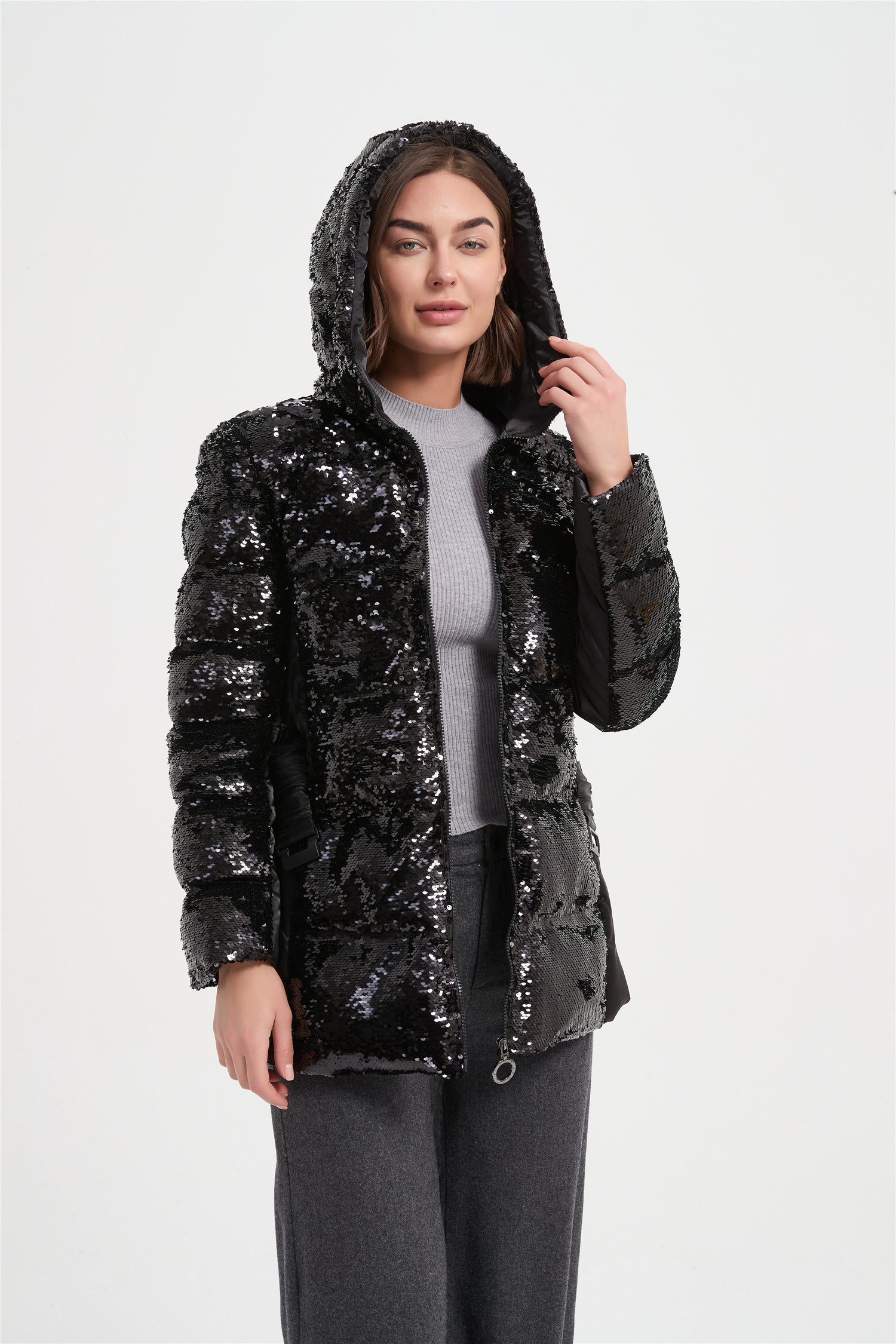 women sequin  padded coat