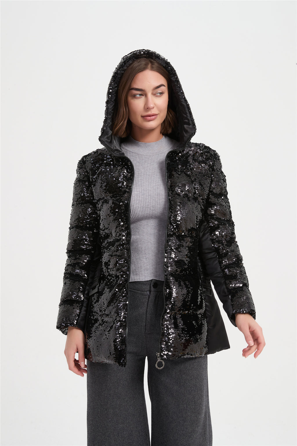 women sequin  padded coat