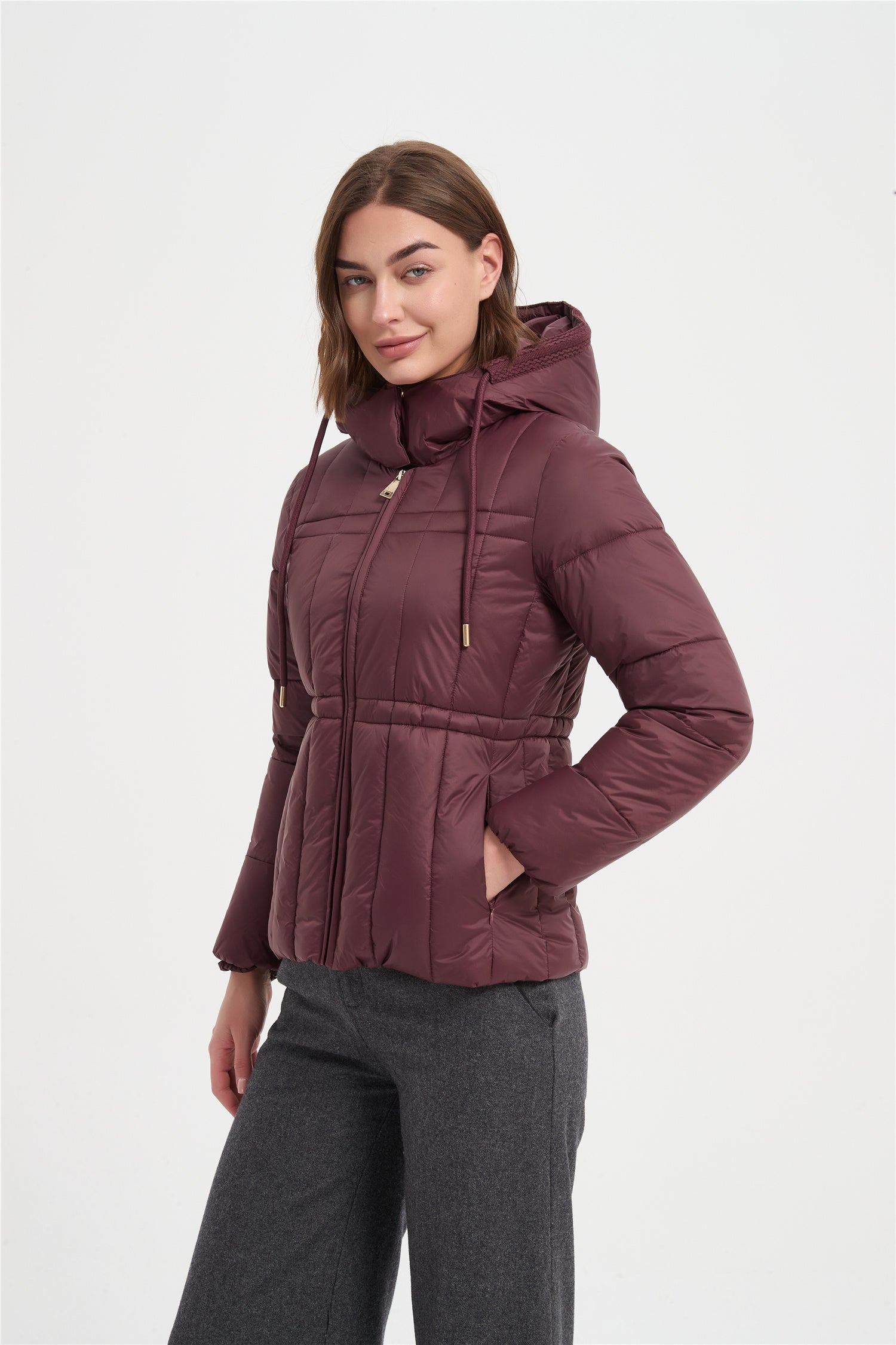 Women warm water proof slim padded jacket
