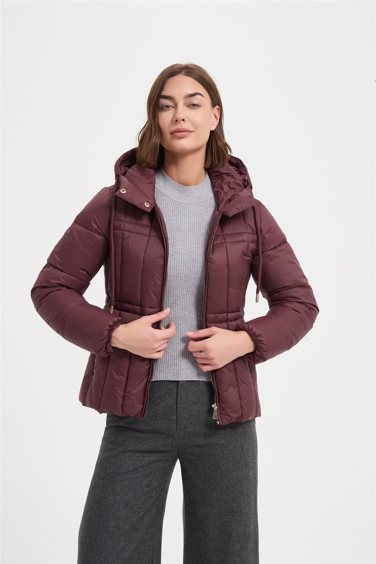 Women warm water proof slim padded jacket