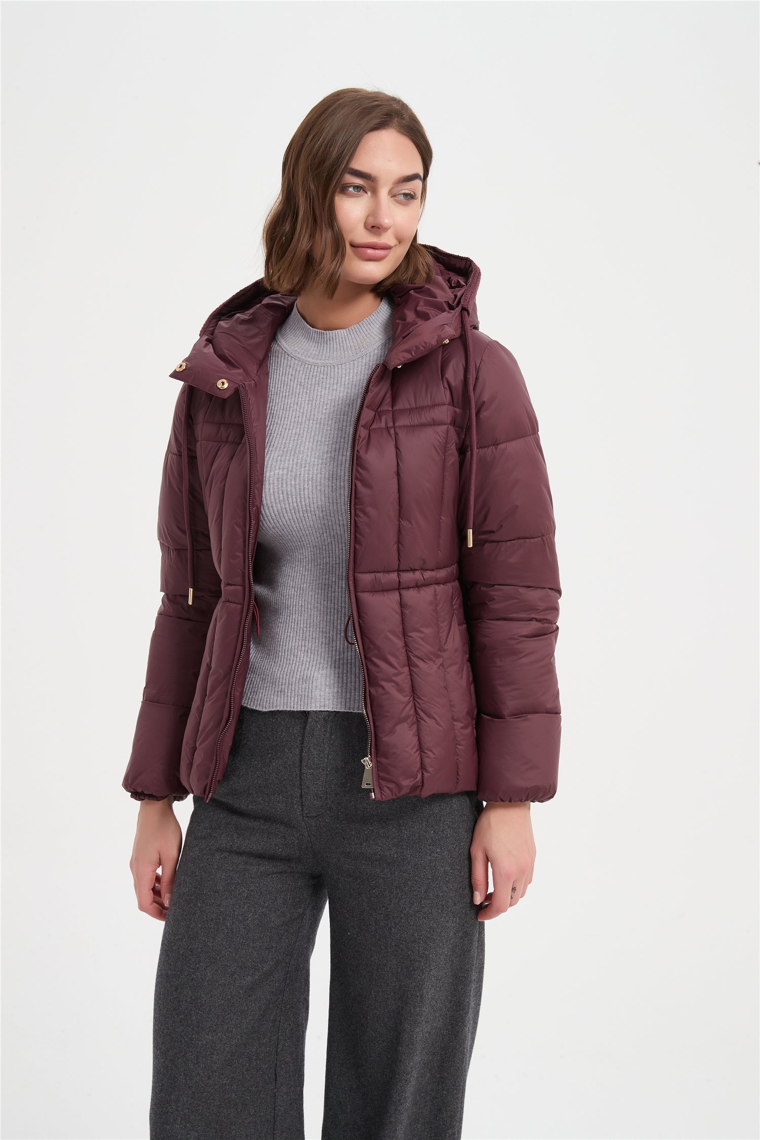 Women warm water proof slim padded jacket