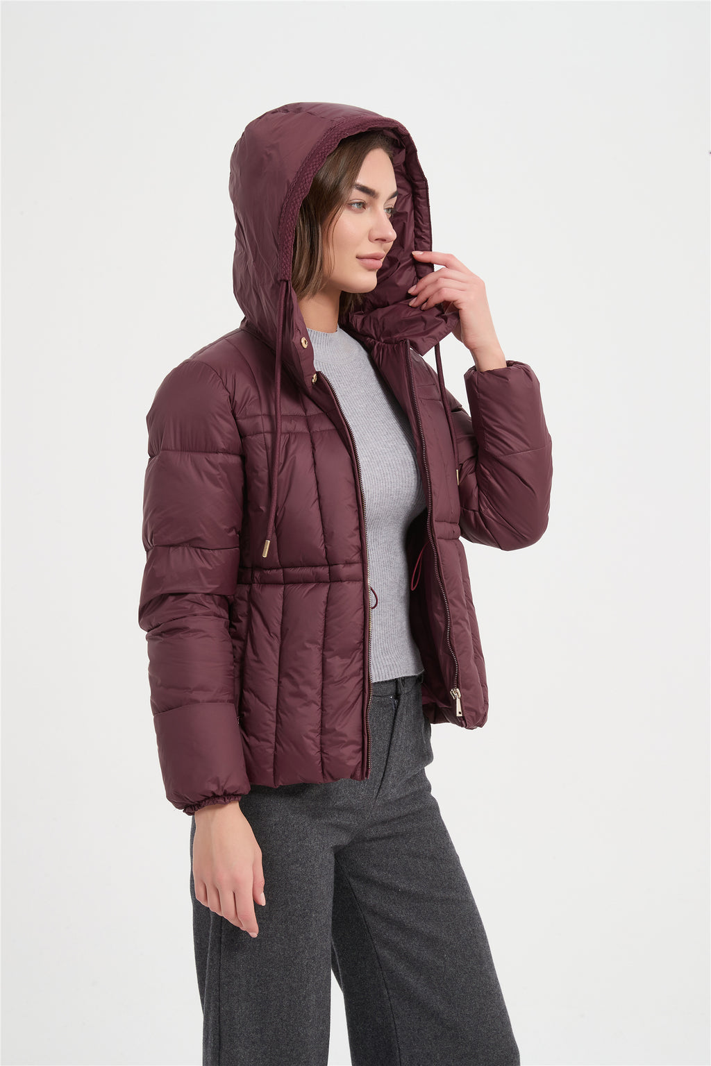 Women warm water proof slim padded jacket