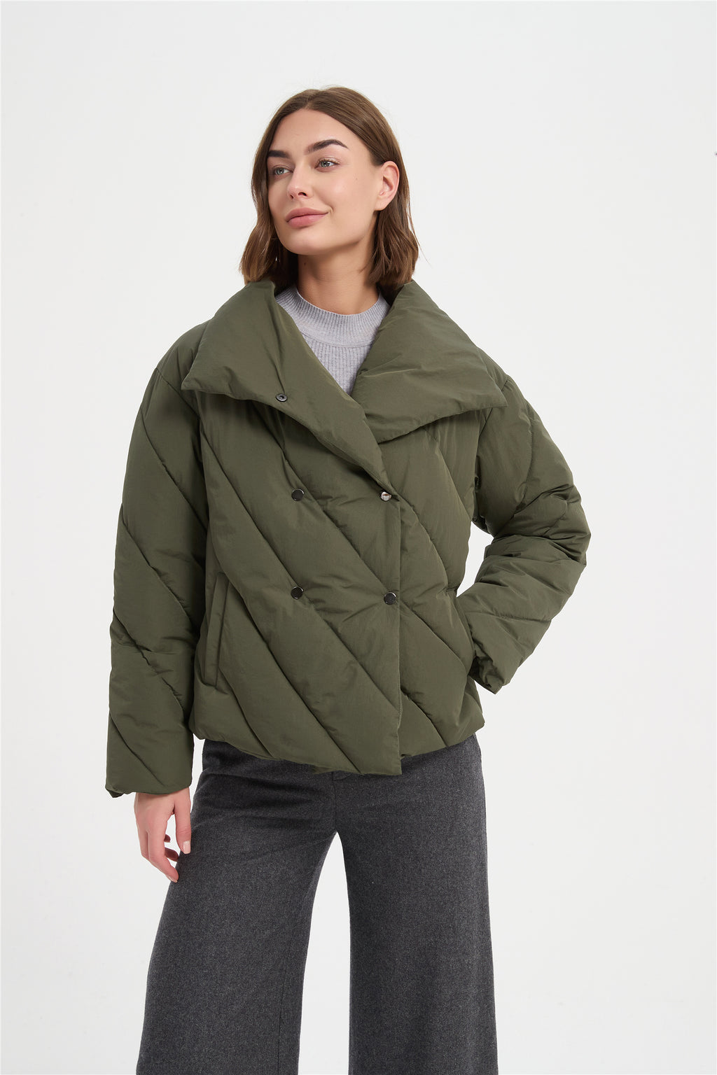 Women warm water proof casual padded jacket