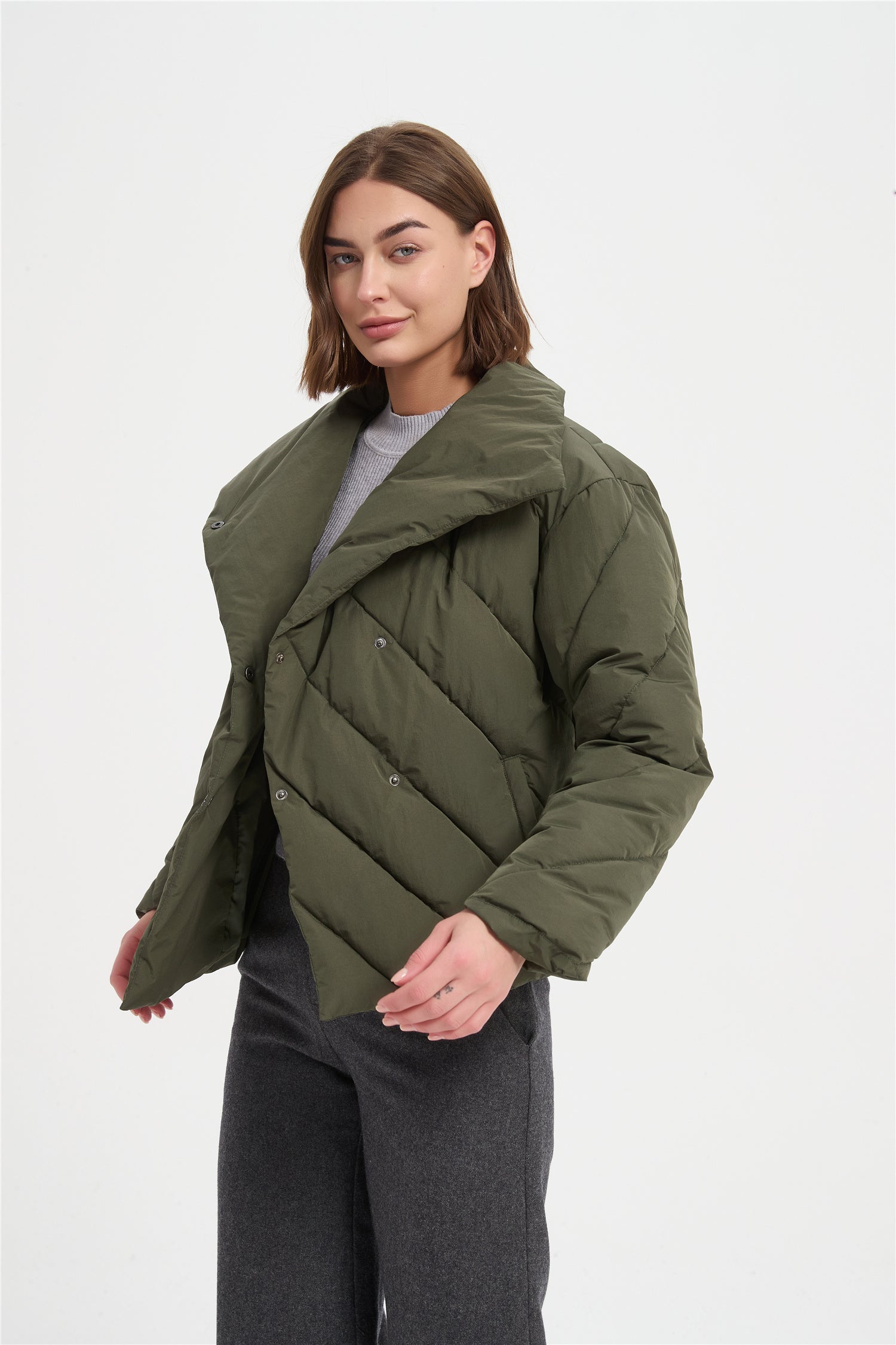 Women warm water proof casual padded jacket