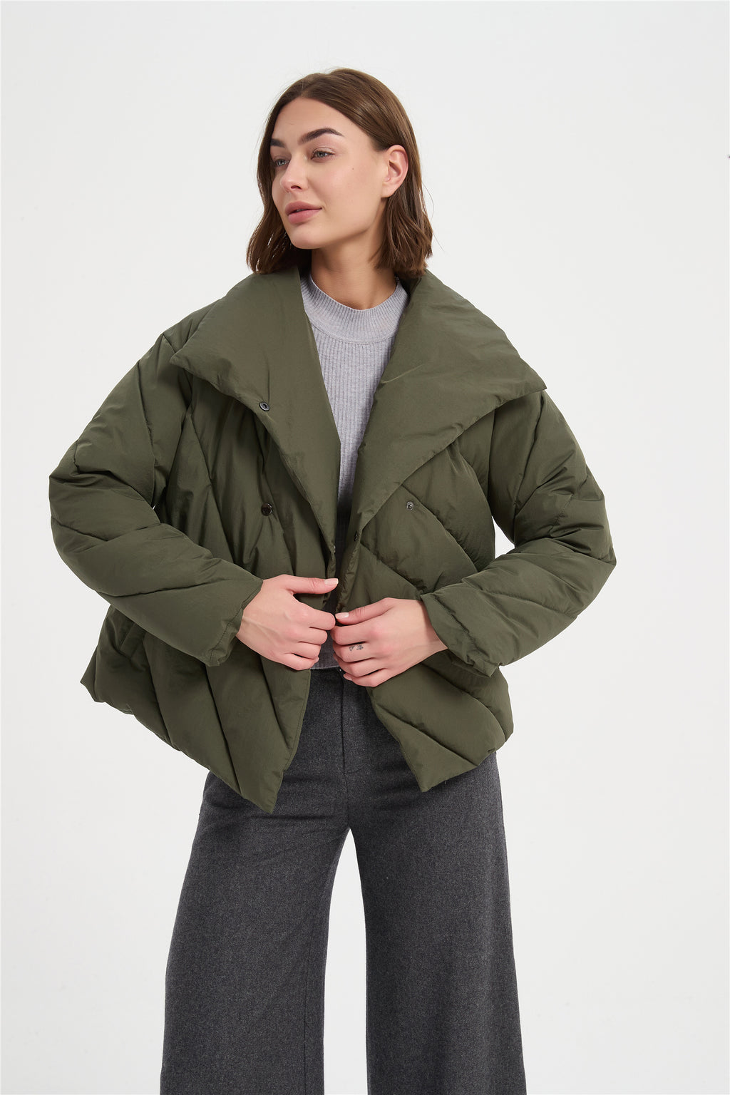 Women warm water proof casual padded jacket