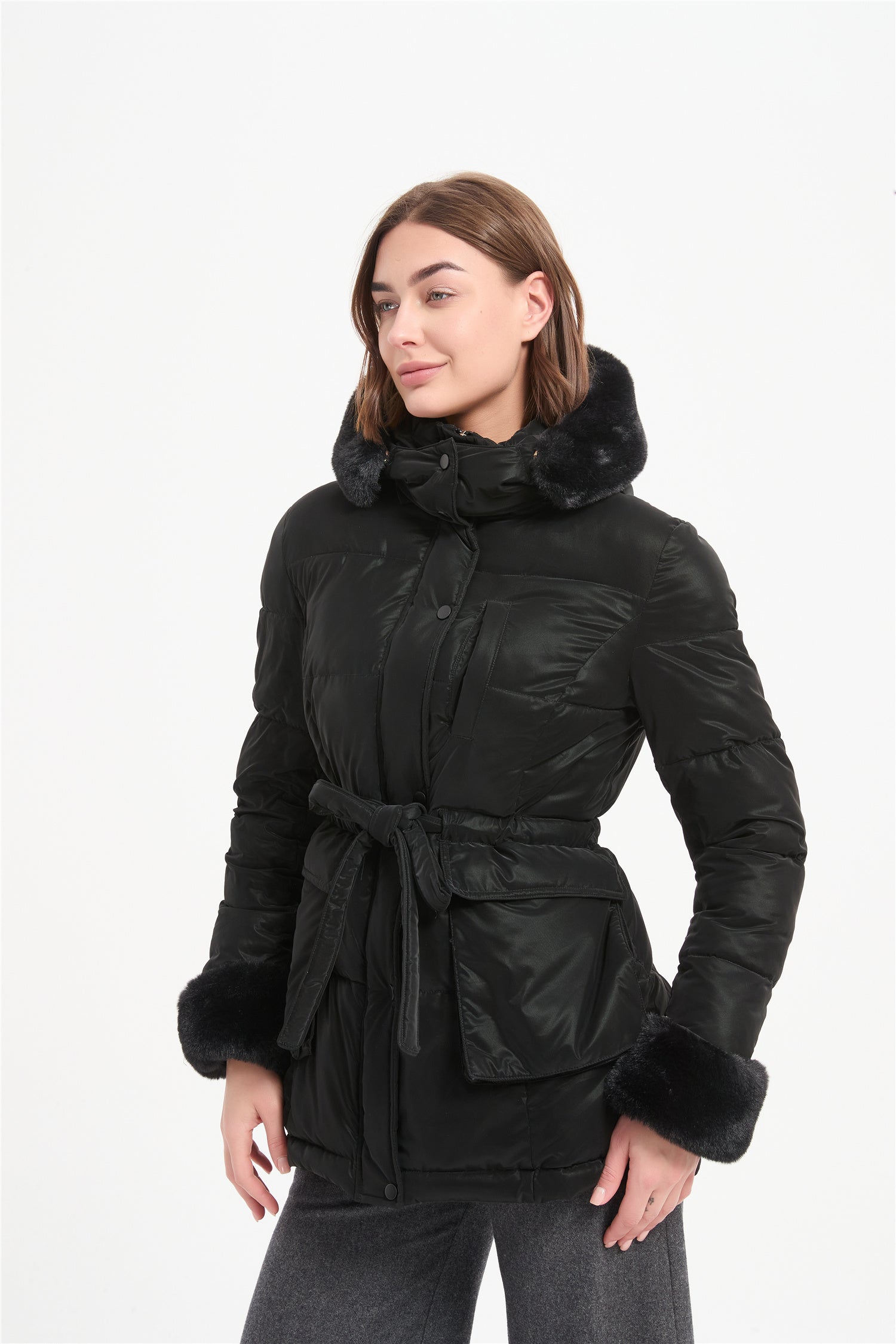 women Special velvet-like gloss padded jacket
