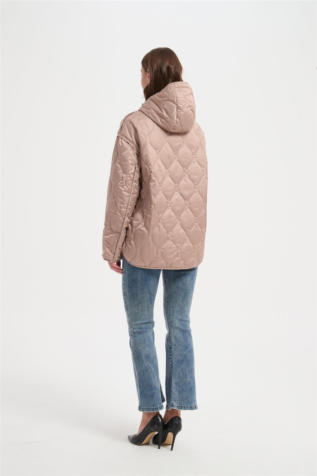 Women fancy quilting loose padded jacket