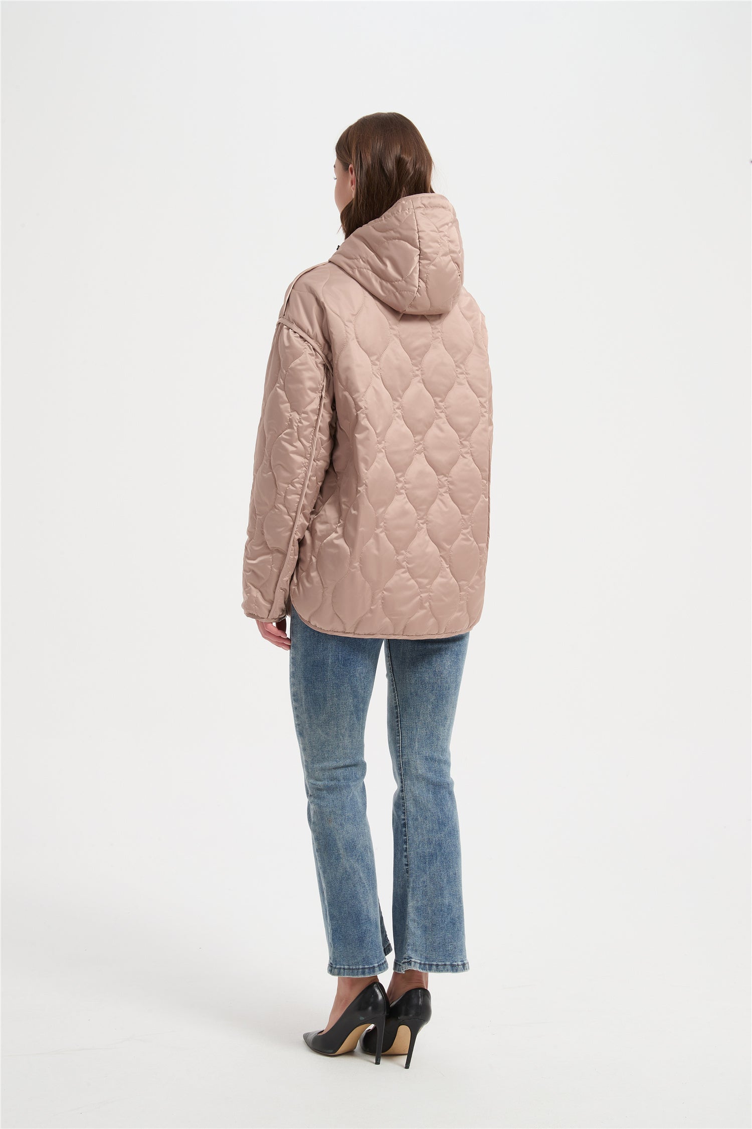 Women fancy quilting loose padded jacket