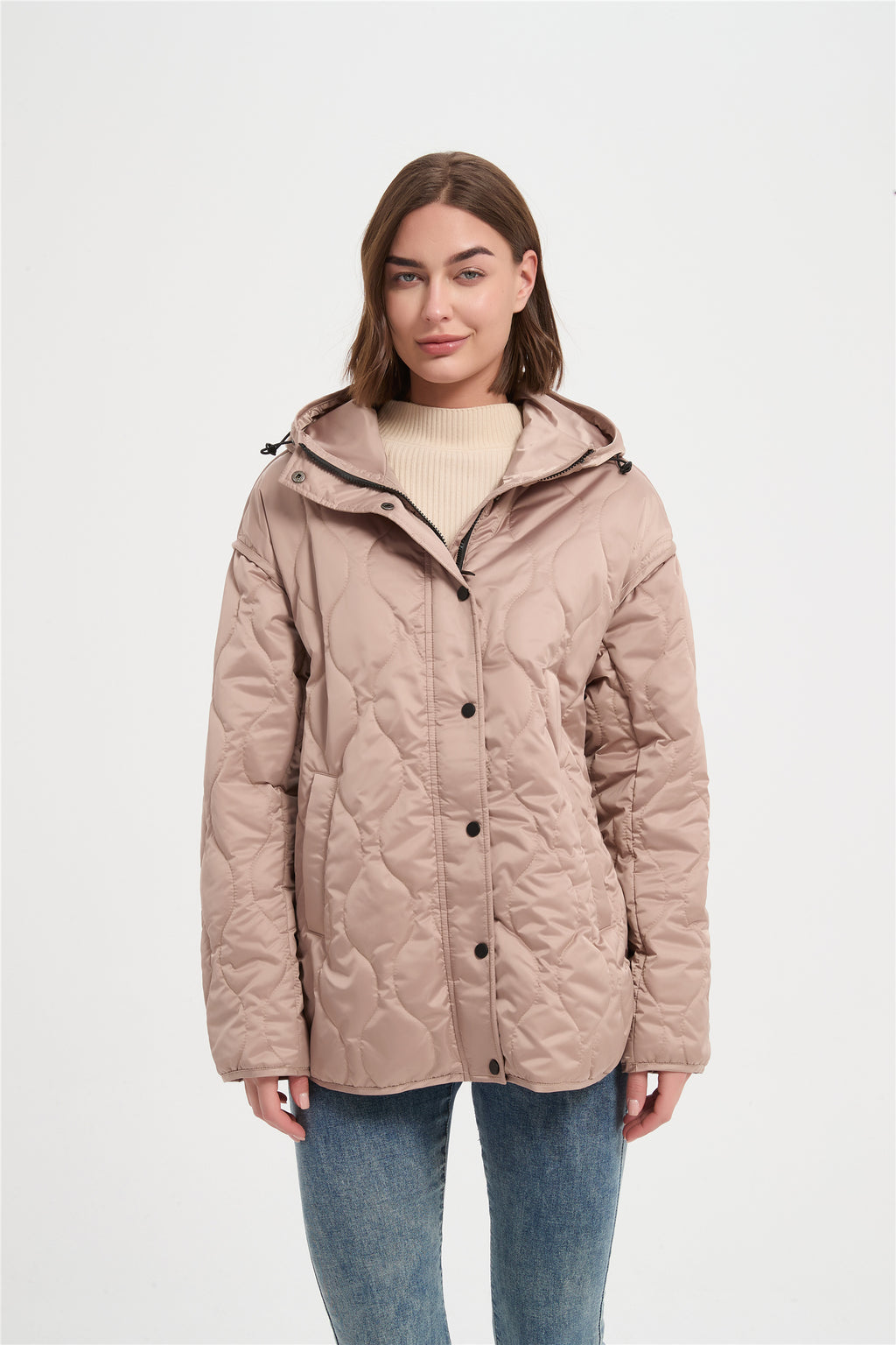 Women fancy quilting loose padded jacket