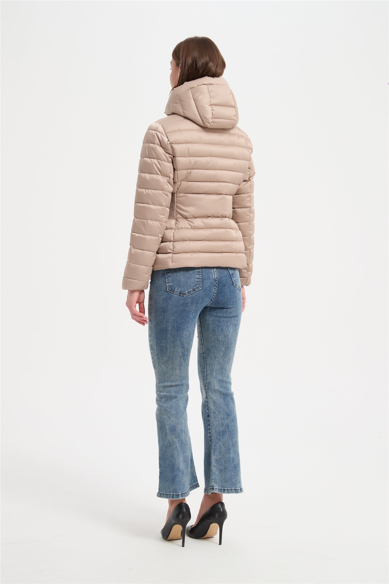 Women  high quality satin slim padded jacket