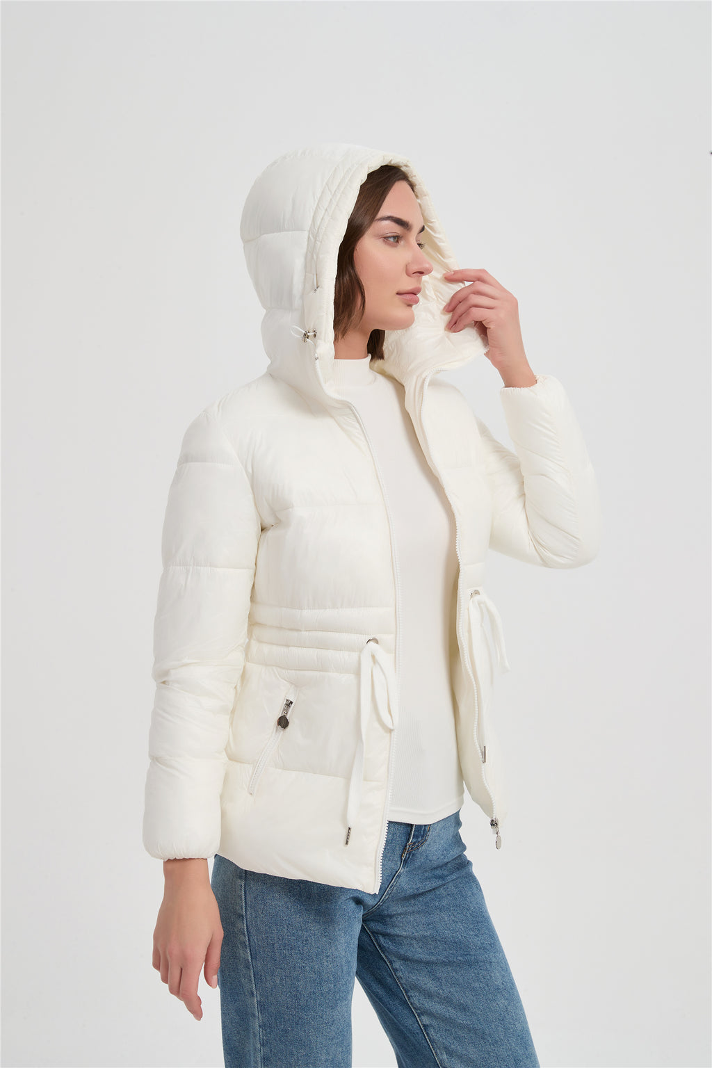 Women soft padded jacket with hood