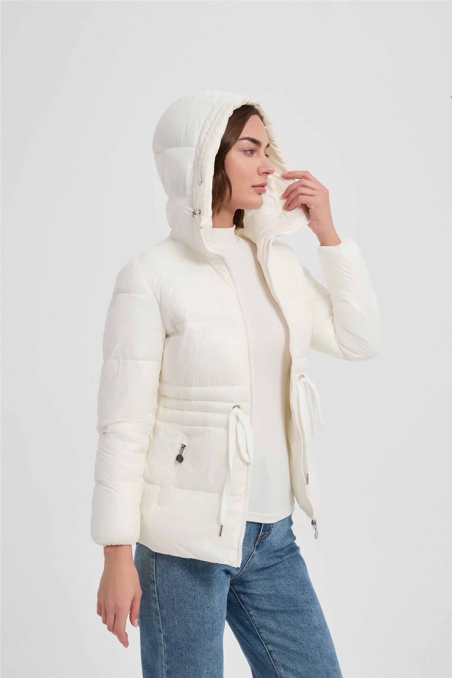 Women soft padded jacket with hood