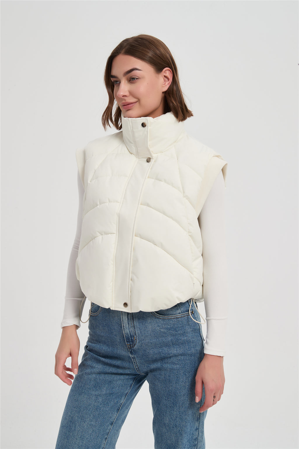 Women short padded vest