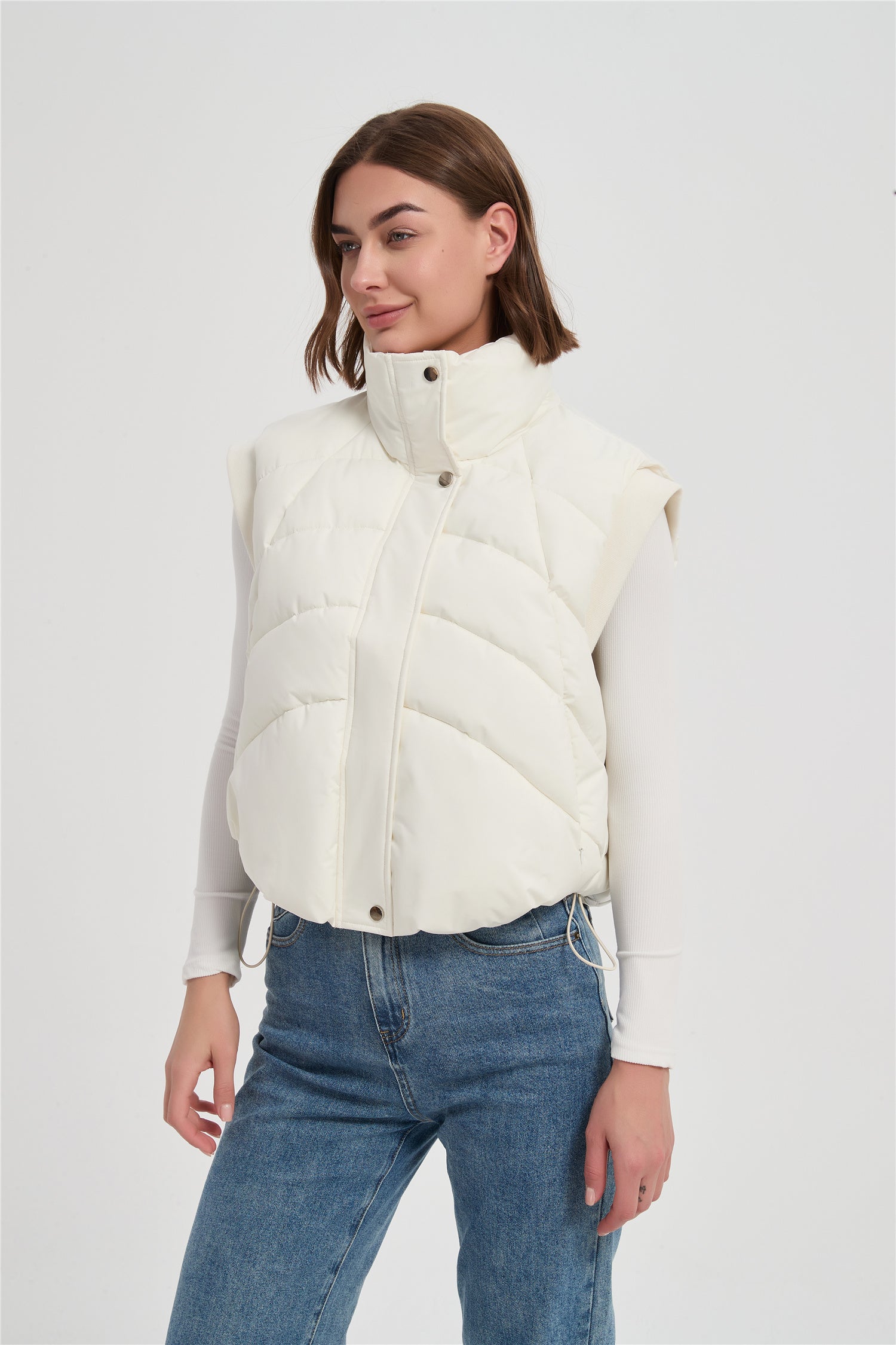 Women short padded vest
