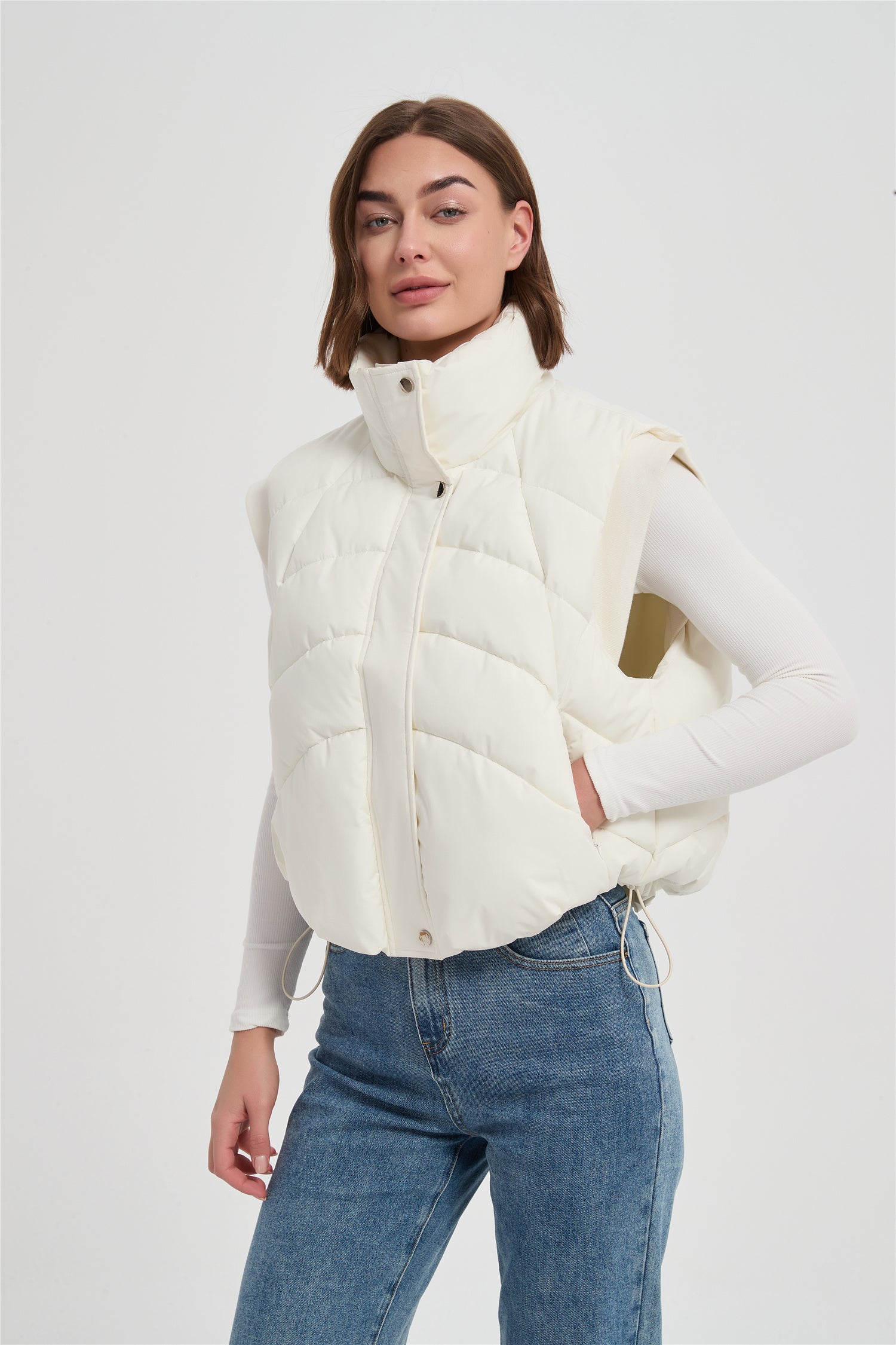 Women short padded vest