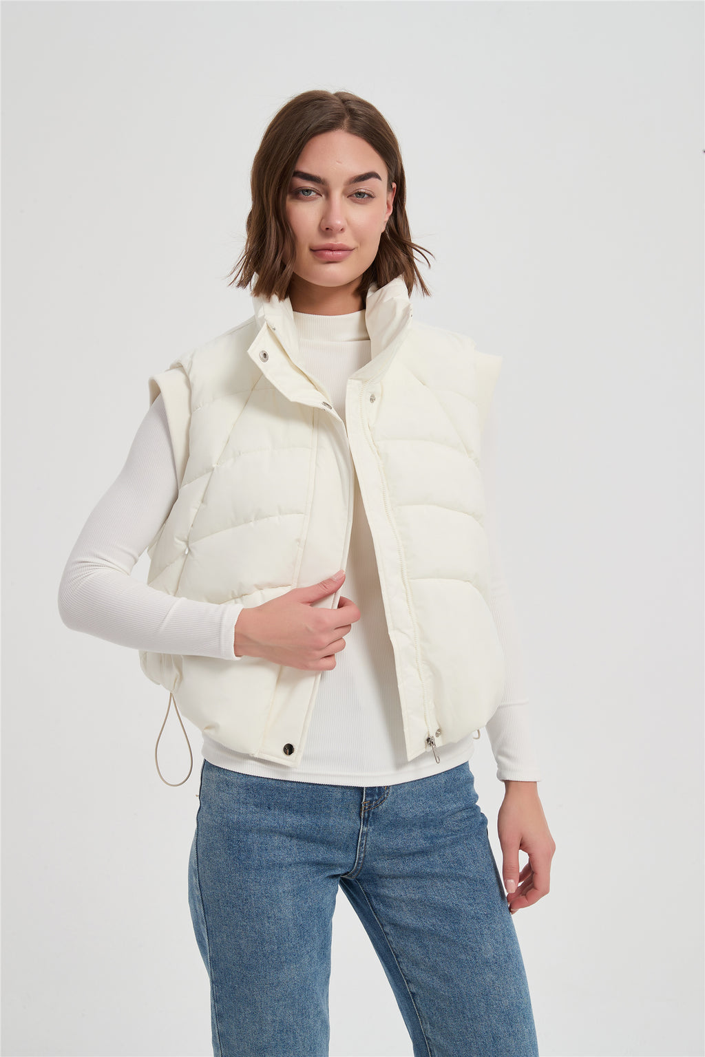 Women short padded vest