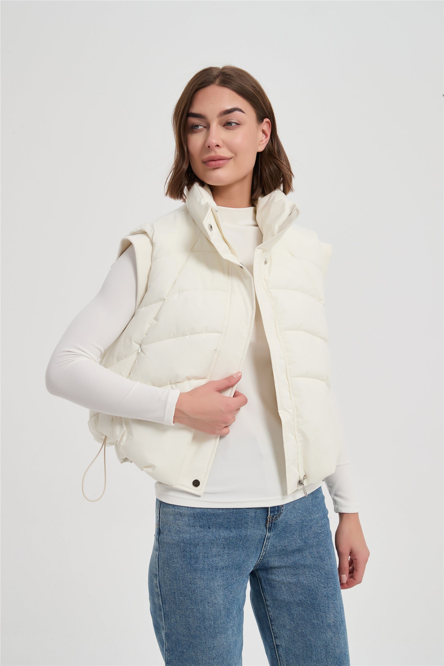 Women short padded vest