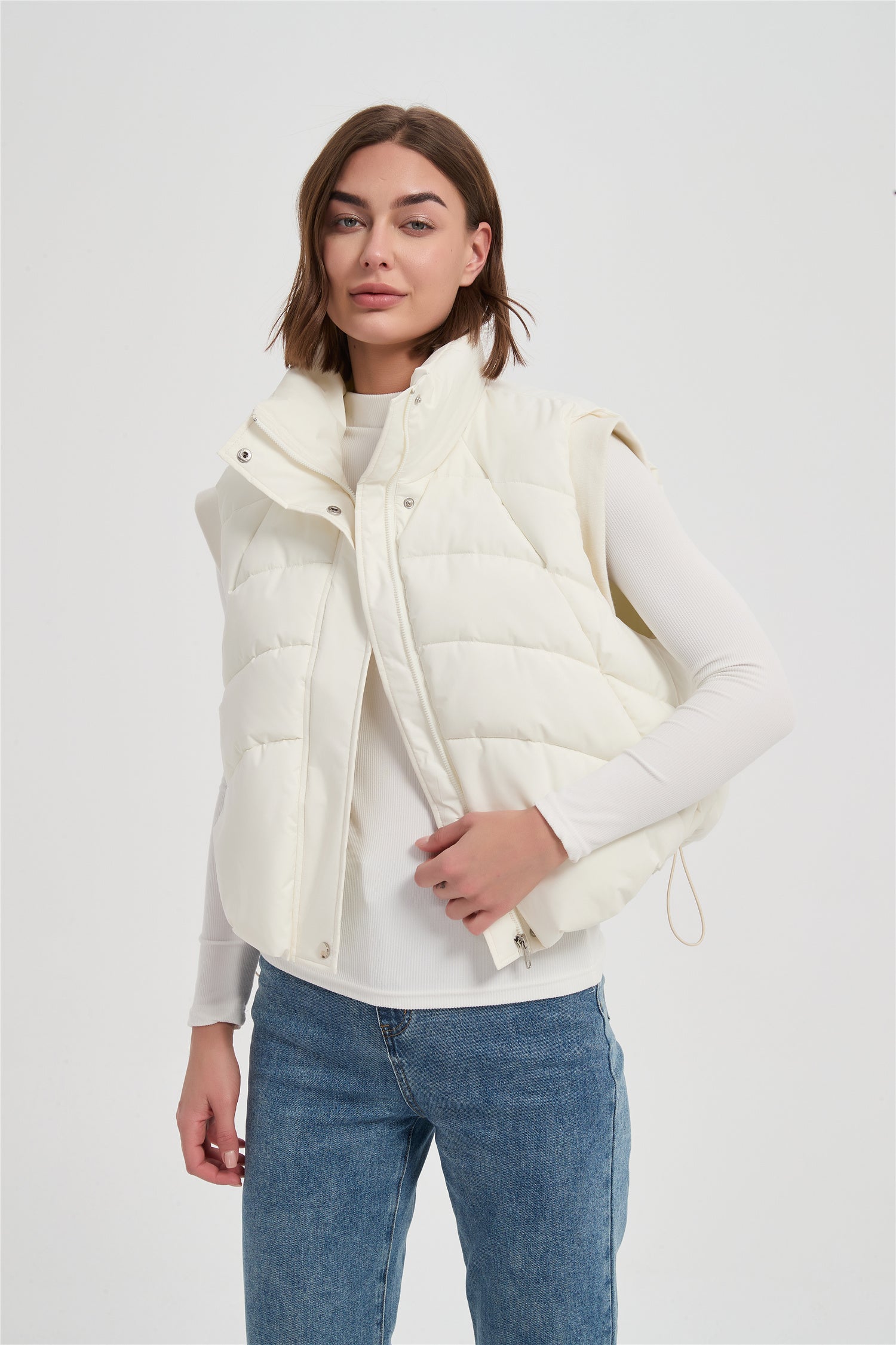Women short padded vest