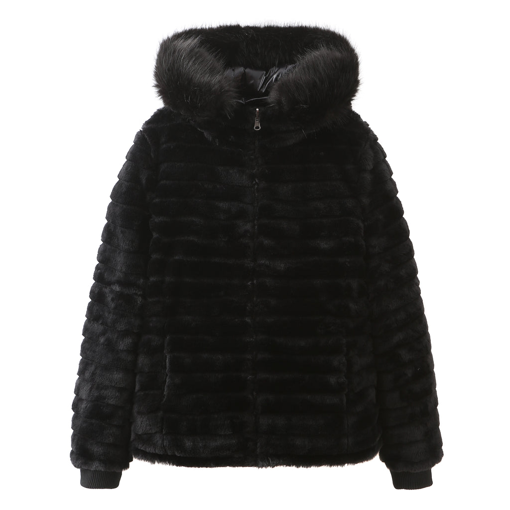 Women Faux Fur jacket double wear