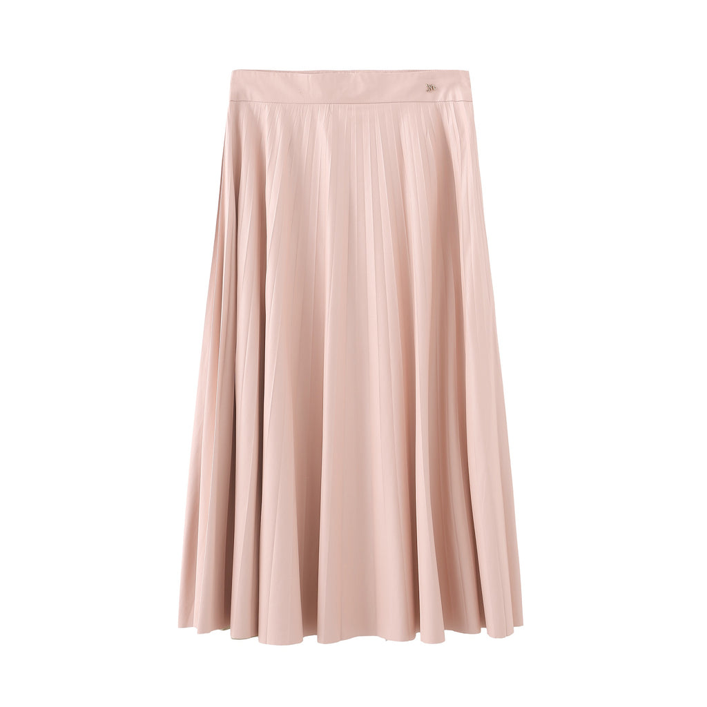 Women PU pleated skirt