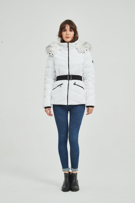 Ladies' Padded Jacket with Detachable Hood 