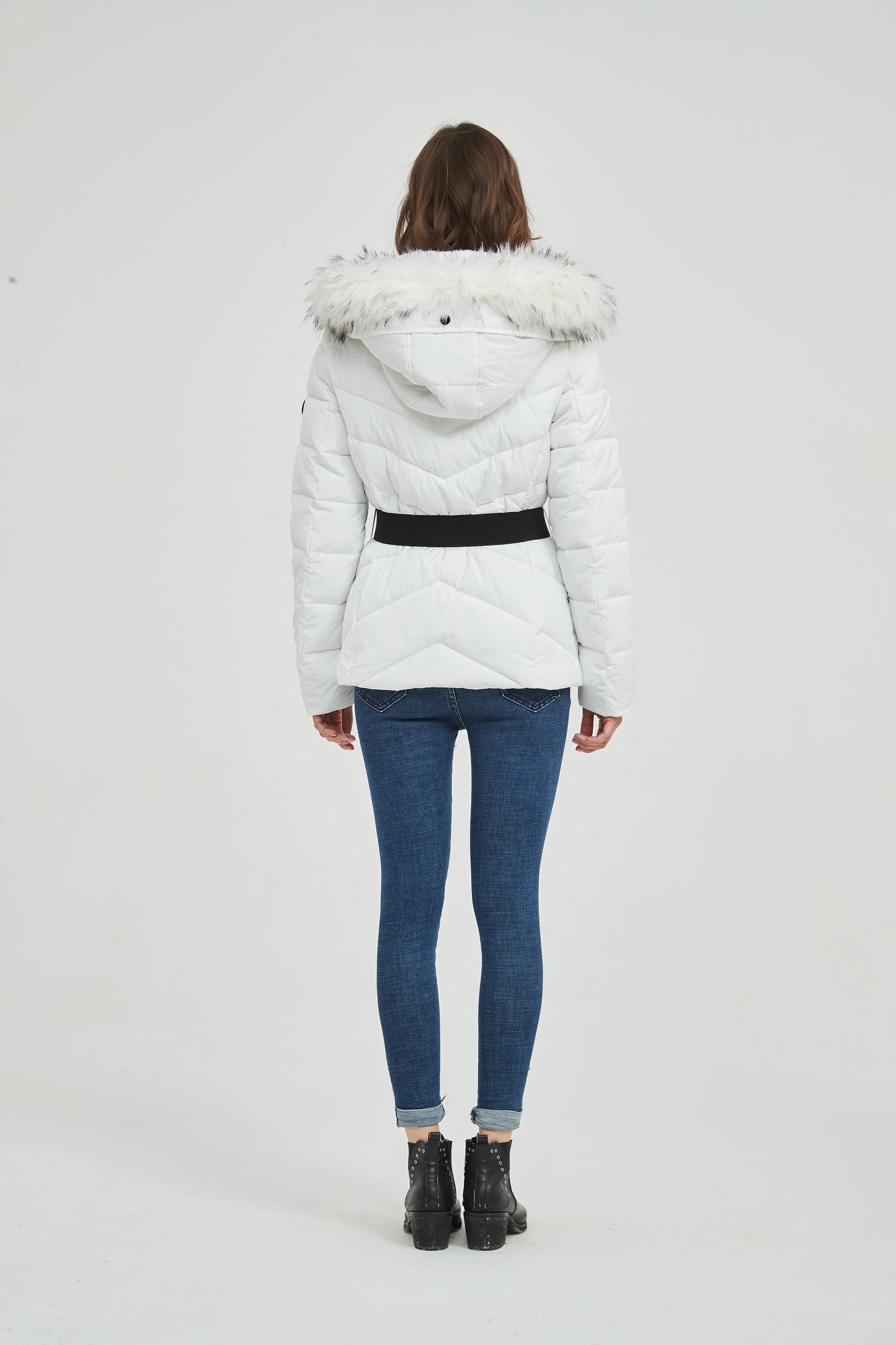 Ladies' Padded Jacket with Detachable Hood 