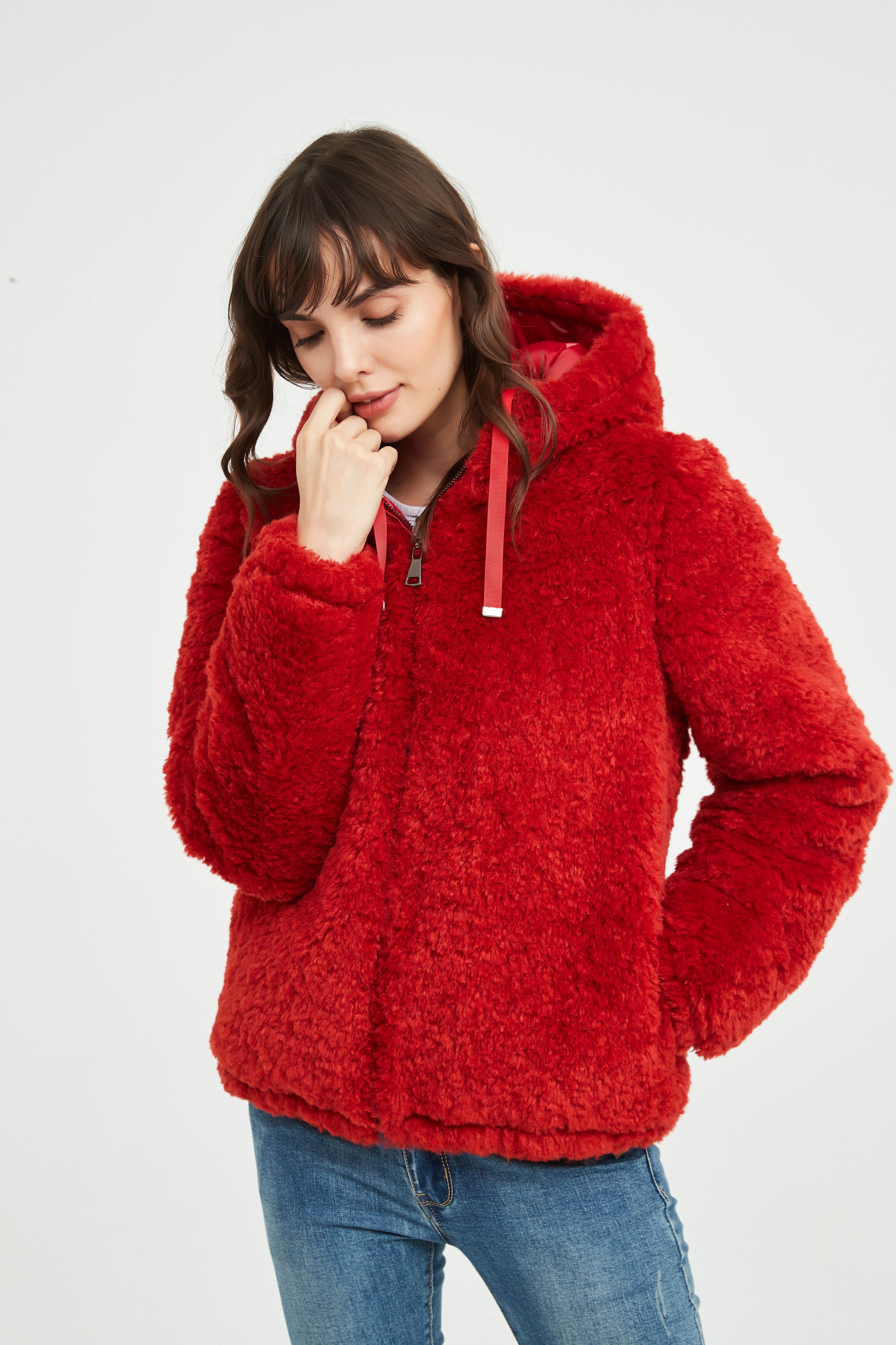 Women Faux Fur jacket double wear