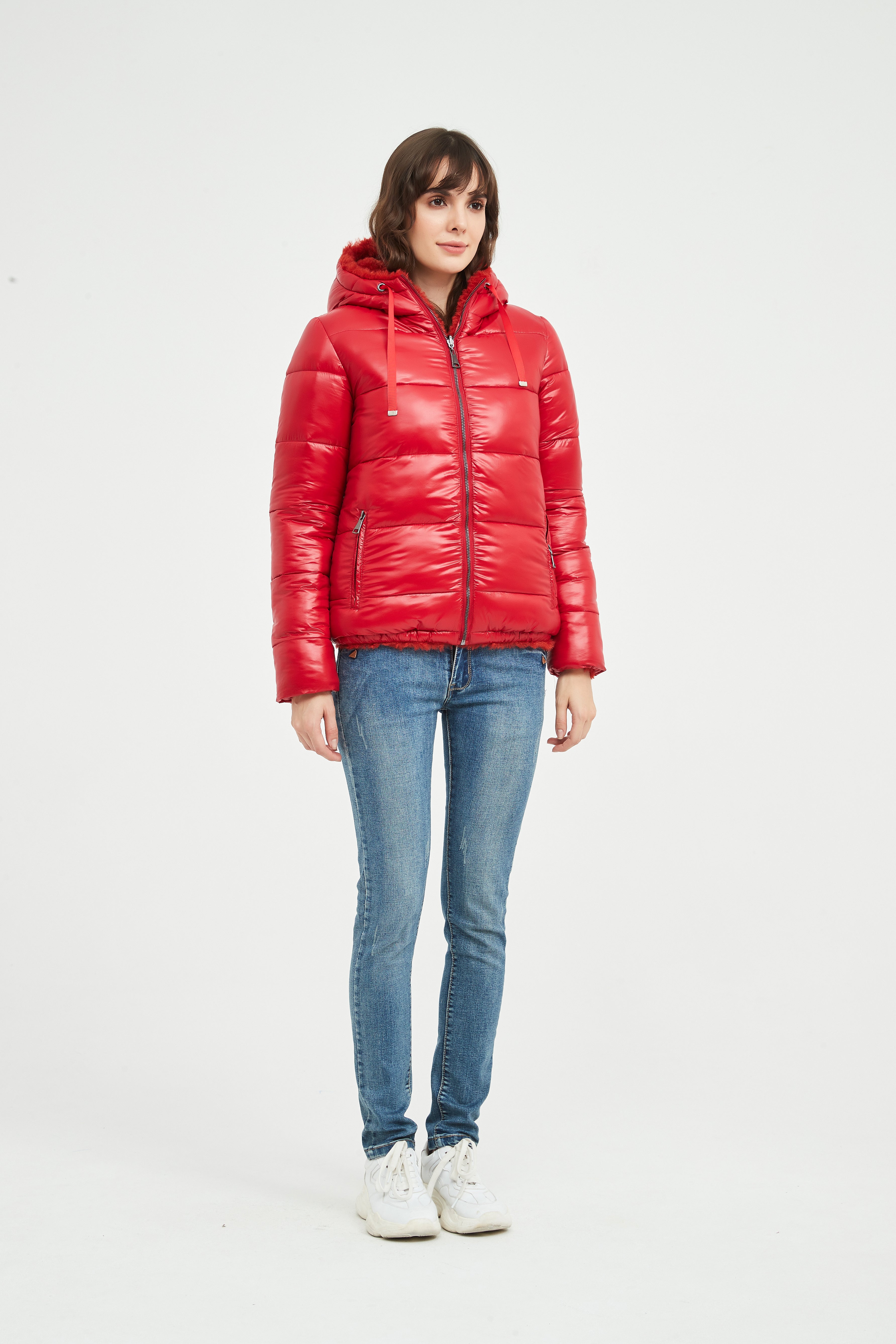 Women Faux Fur jacket double wear