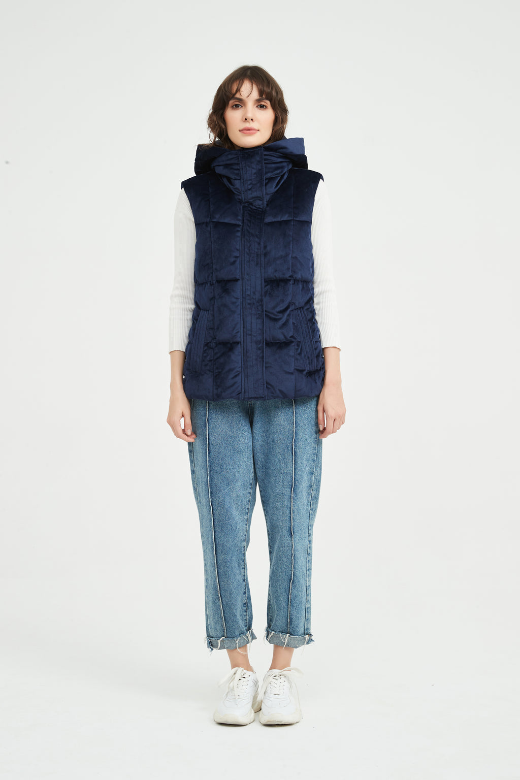 Ladies' Casual Padded Vest with Hood