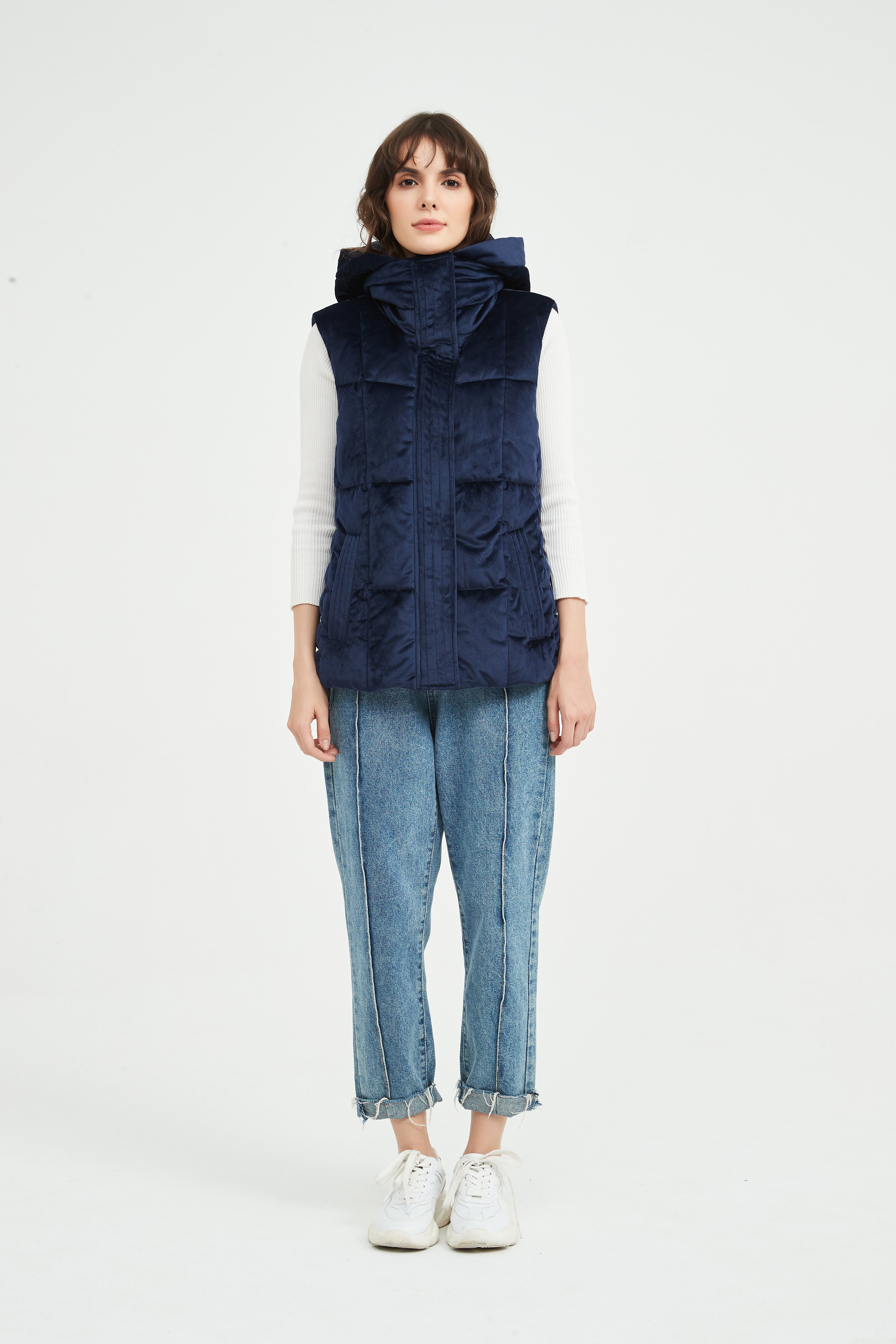 Ladies' Casual Padded Vest with Hood