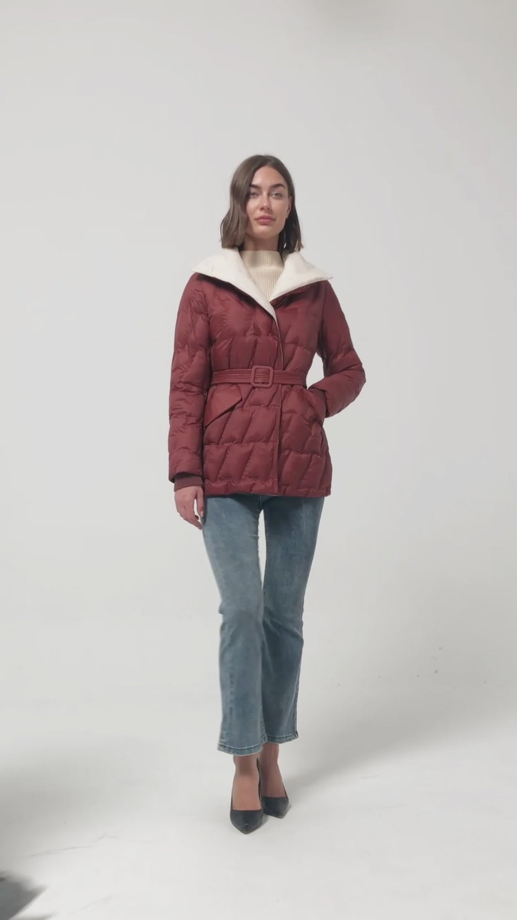 Women soft tube fabric padded jacket
