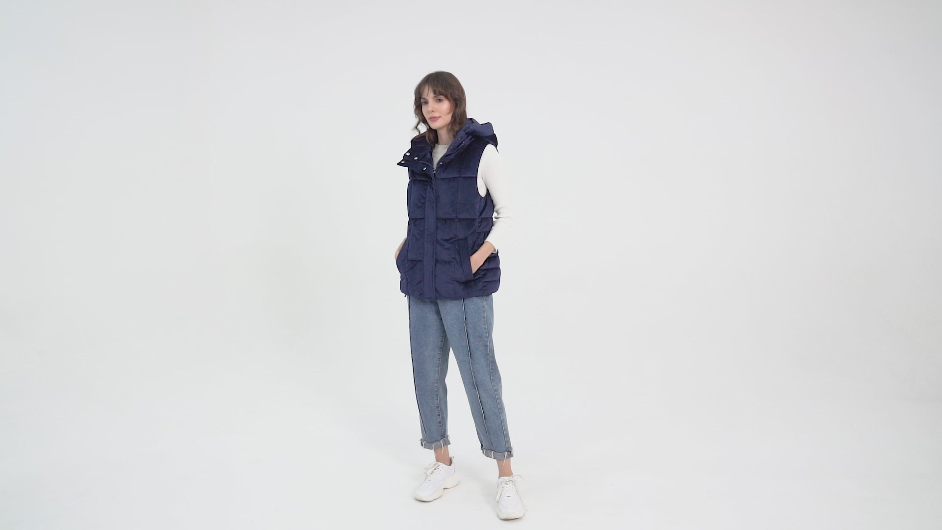 Ladies' Casual Padded Vest with Hood