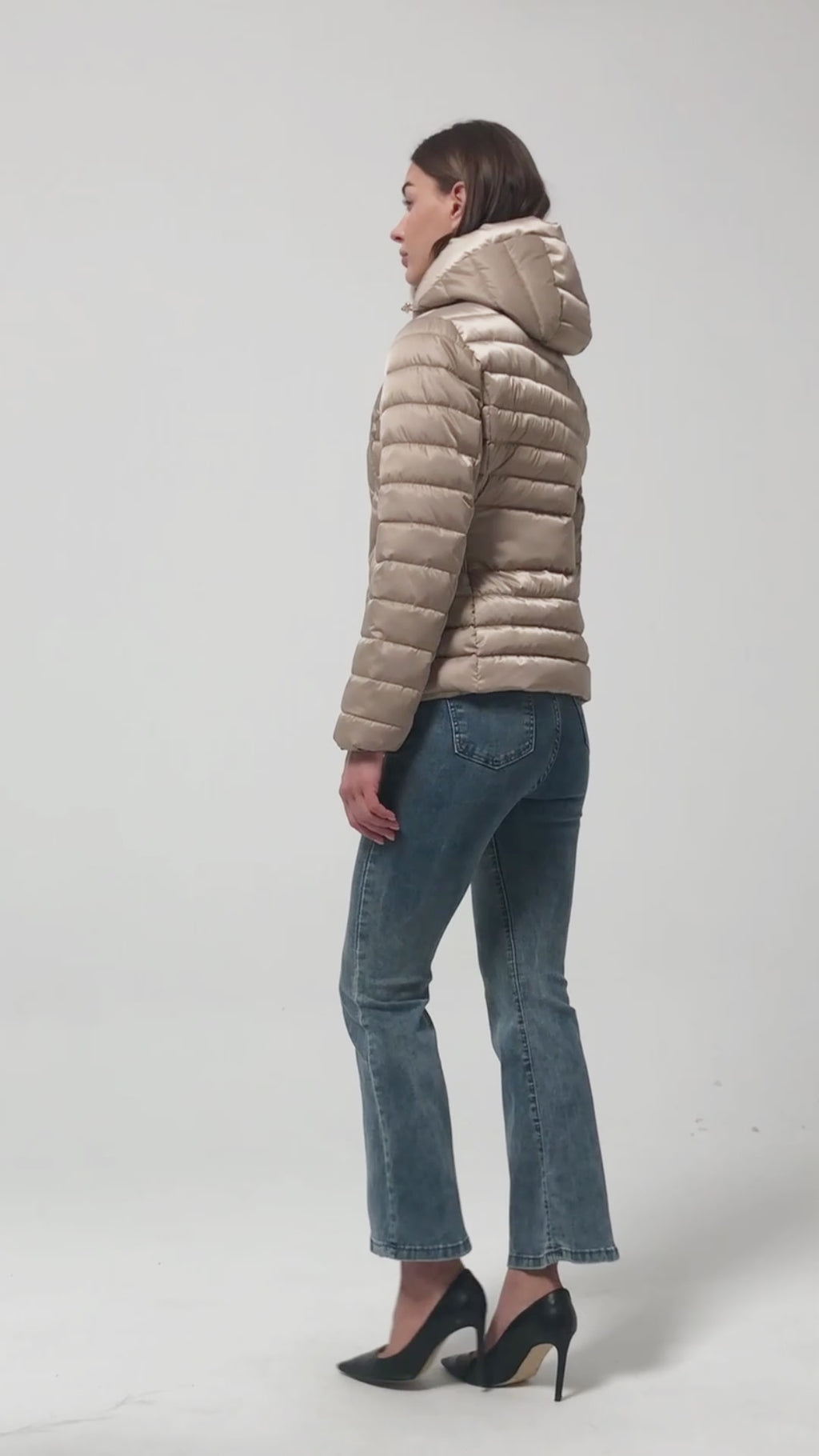 Women  high quality satin slim padded jacket